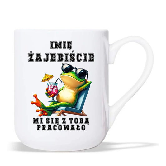 Kubek elegant na odejście z pracy - Żajebiście mi się z Tobą pracowało - personalizowany OP09 - StoryCups.pl