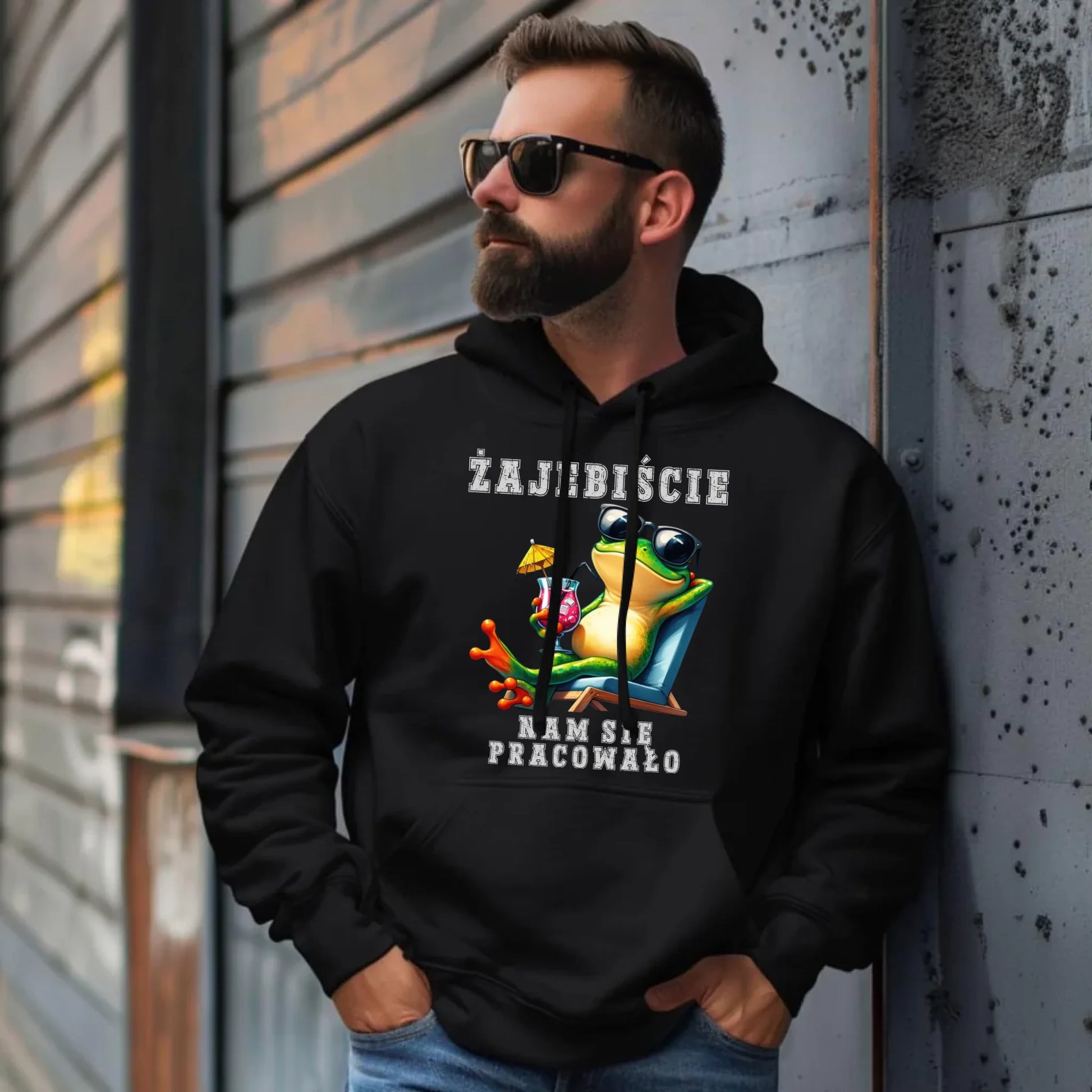 Bluza męska z kapturem na odejście z pracy - Żajebiście nam się pracowało OP09 - StoryCups.pl