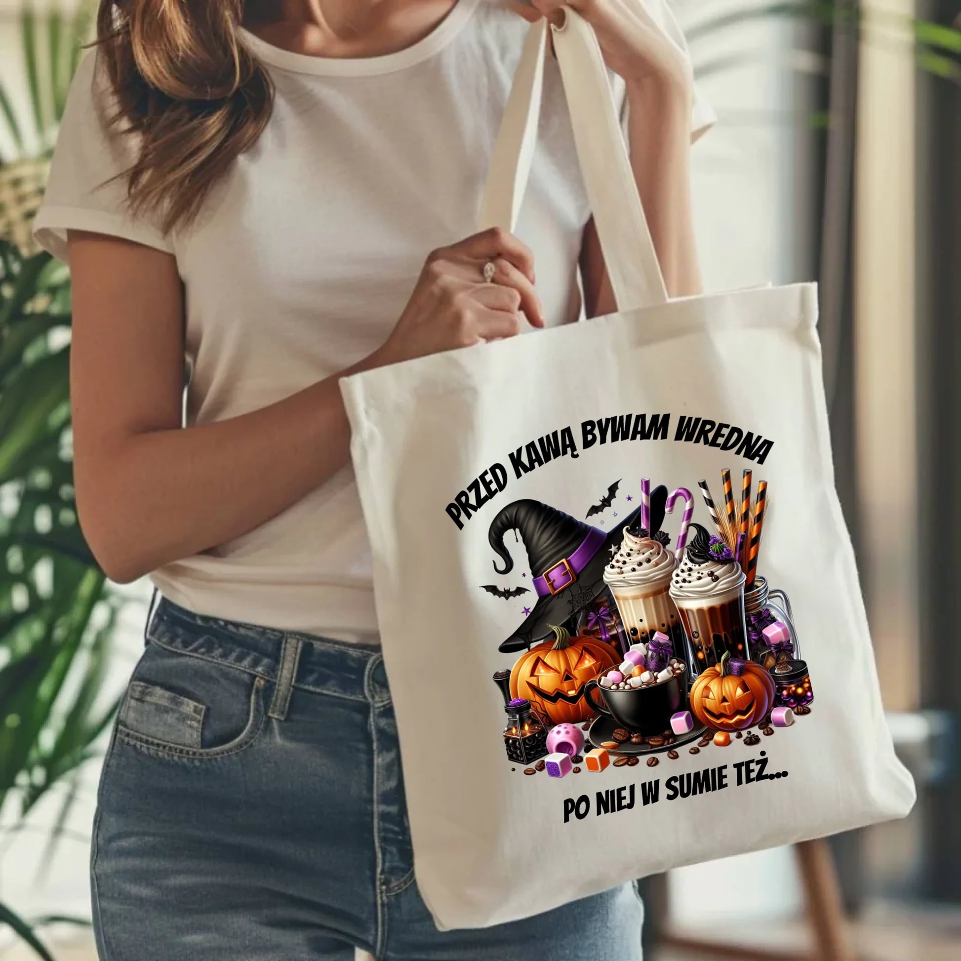 Torba Halloween – Przed kawą bywam wredna, po niej w sumie też HL30 - StoryCups.pl