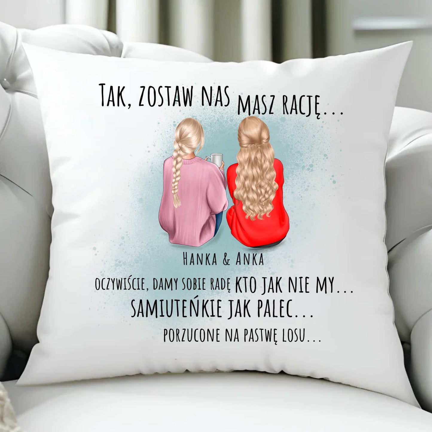 Poduszka na odejście z pracy - prezent od koleżanek - 2-5 osób personalizowana OP16 - StoryCups.pl