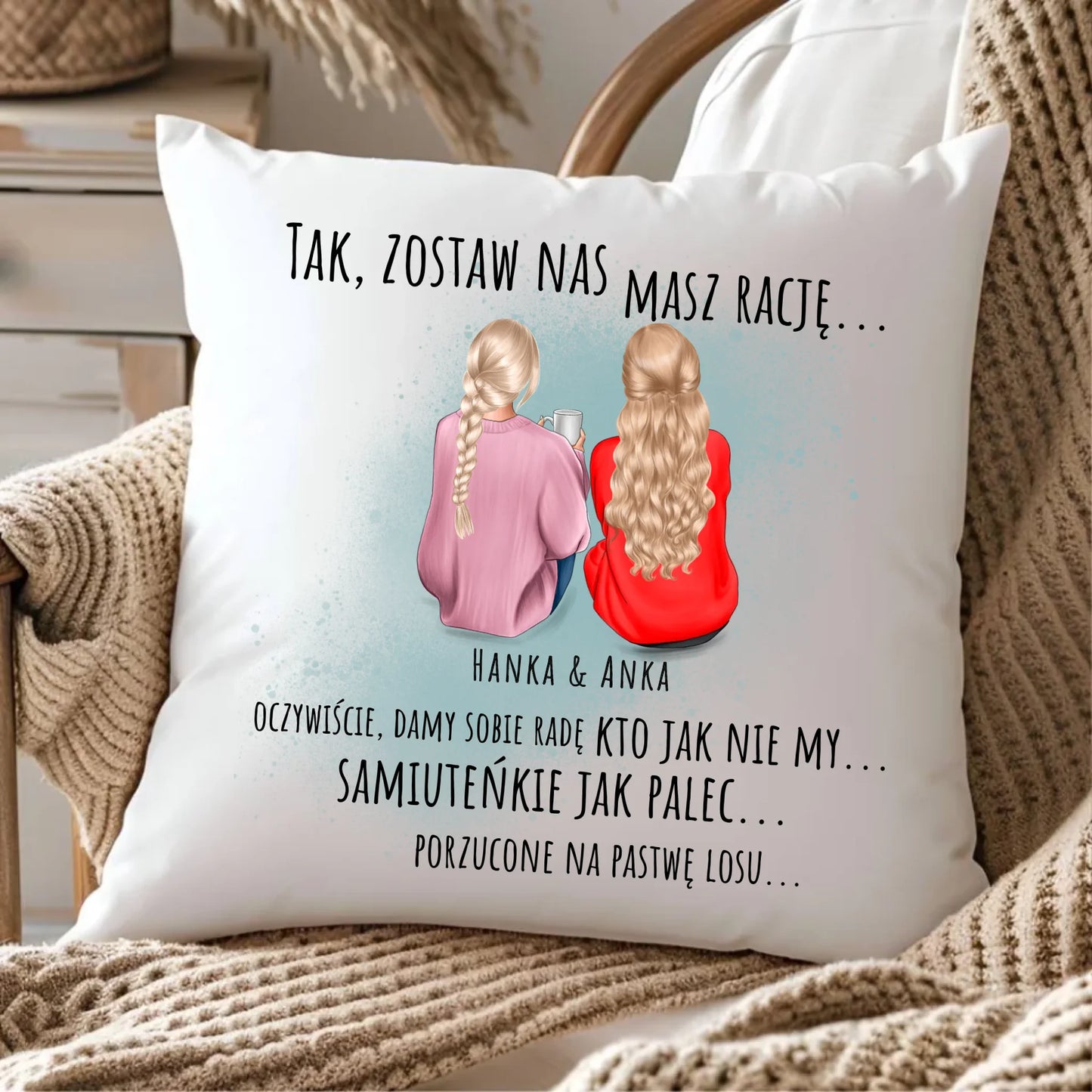 Poduszka na odejście z pracy - prezent do koleżanek - 2-5 osób personalizowana OP16 - StoryCups.pl