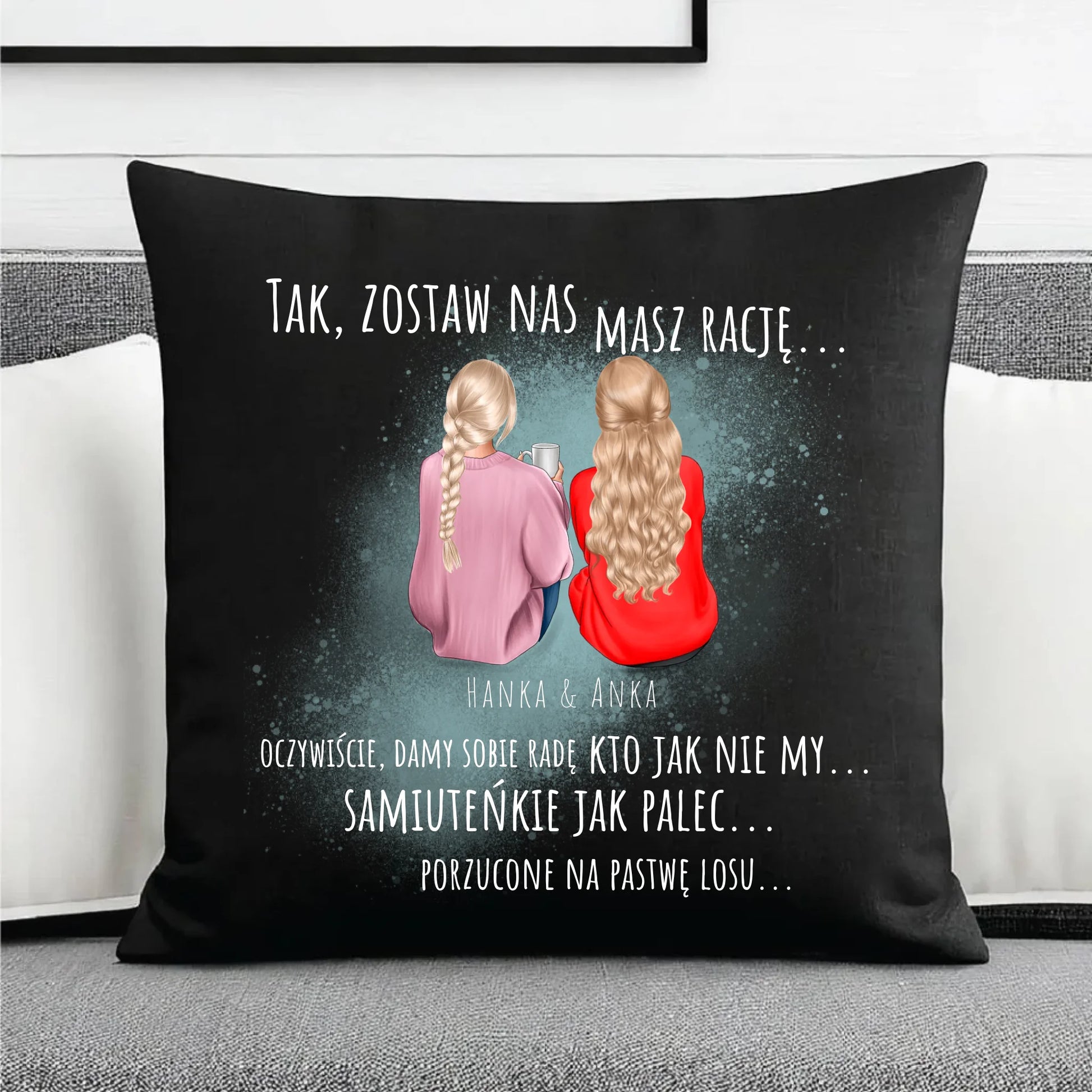 Poduszka dekoracyjna na odejście z pracy - prezent do koleżanek - 2-5 osób personalizowana OP16 - StoryCups.pl