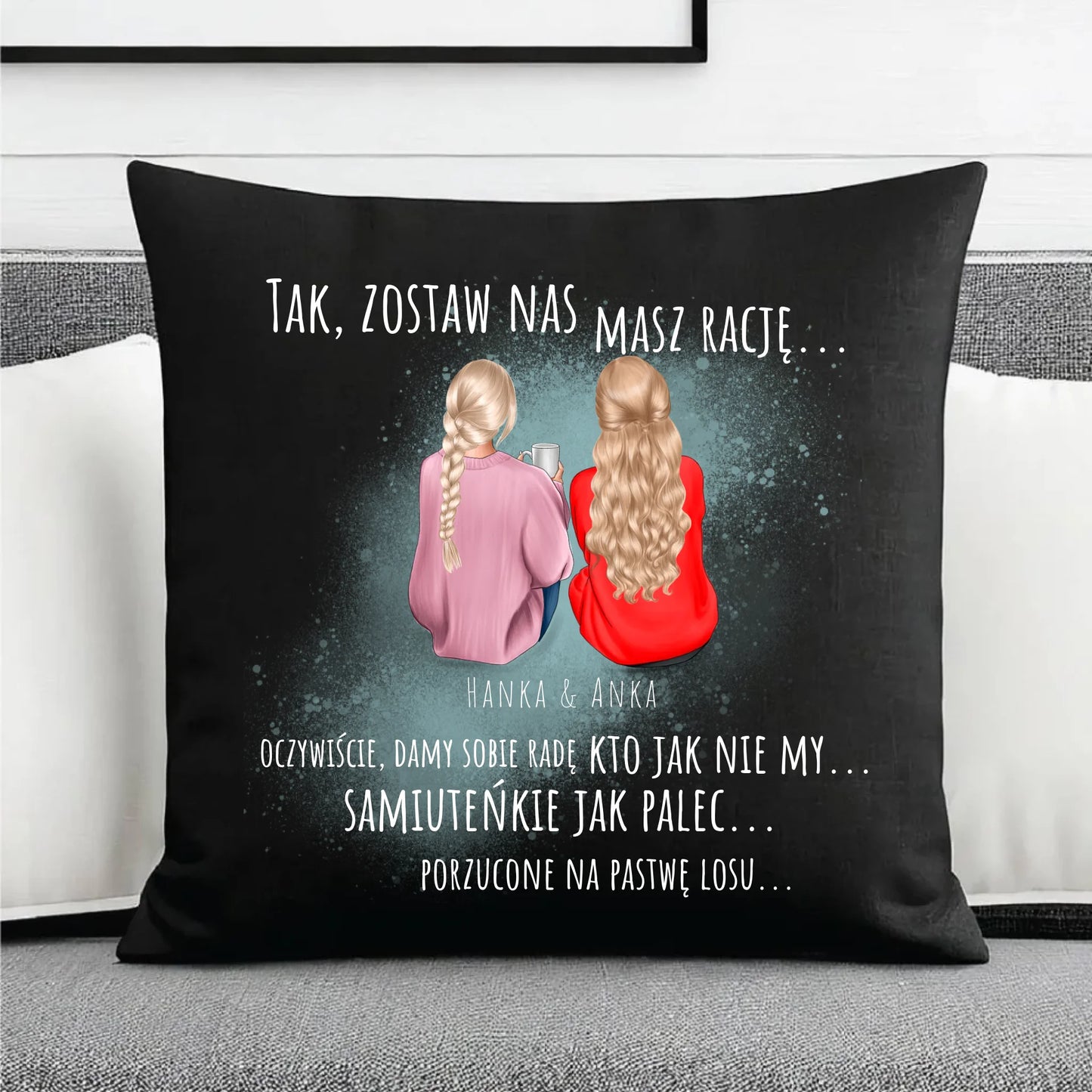 Poduszka dekoracyjna na odejście z pracy - prezent od koleżanek - 2-5 osób personalizowana OP16 - StoryCups.pl