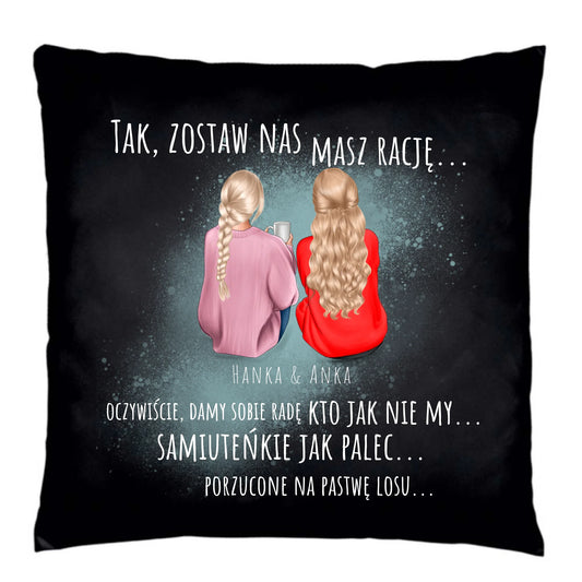 Poduszka dekoracyjna na odejście z pracy - prezent do koleżanek - 2-5 osób personalizowana OP16 - StoryCups.pl