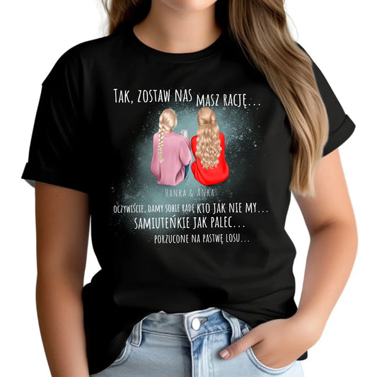 Koszulka damska na odejście z pracy - prezent do koleżanek - 2-5 osób personalizowana OP16 - StoryCups.pl