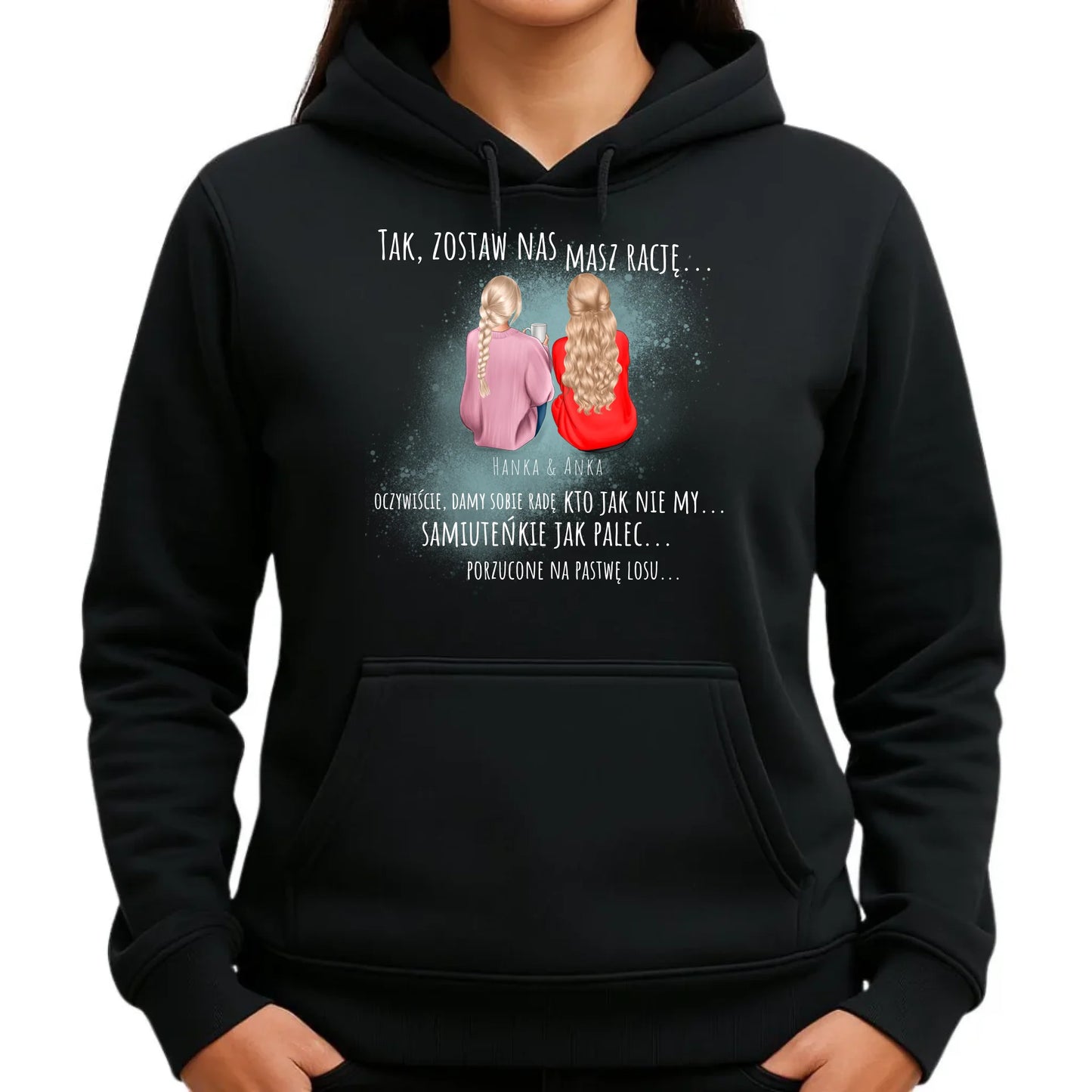 Bluza damska z kapturem na odejście z pracy - prezent do koleżanek - 2-5 osób personalizowana OP16 - StoryCups.pl