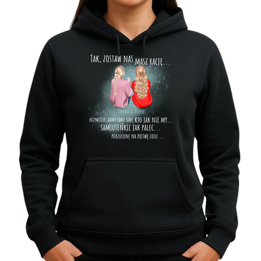 Bluza damska z kapturem na odejście z pracy - prezent do koleżanek - 2-5 osób personalizowana OP16 - StoryCups.pl