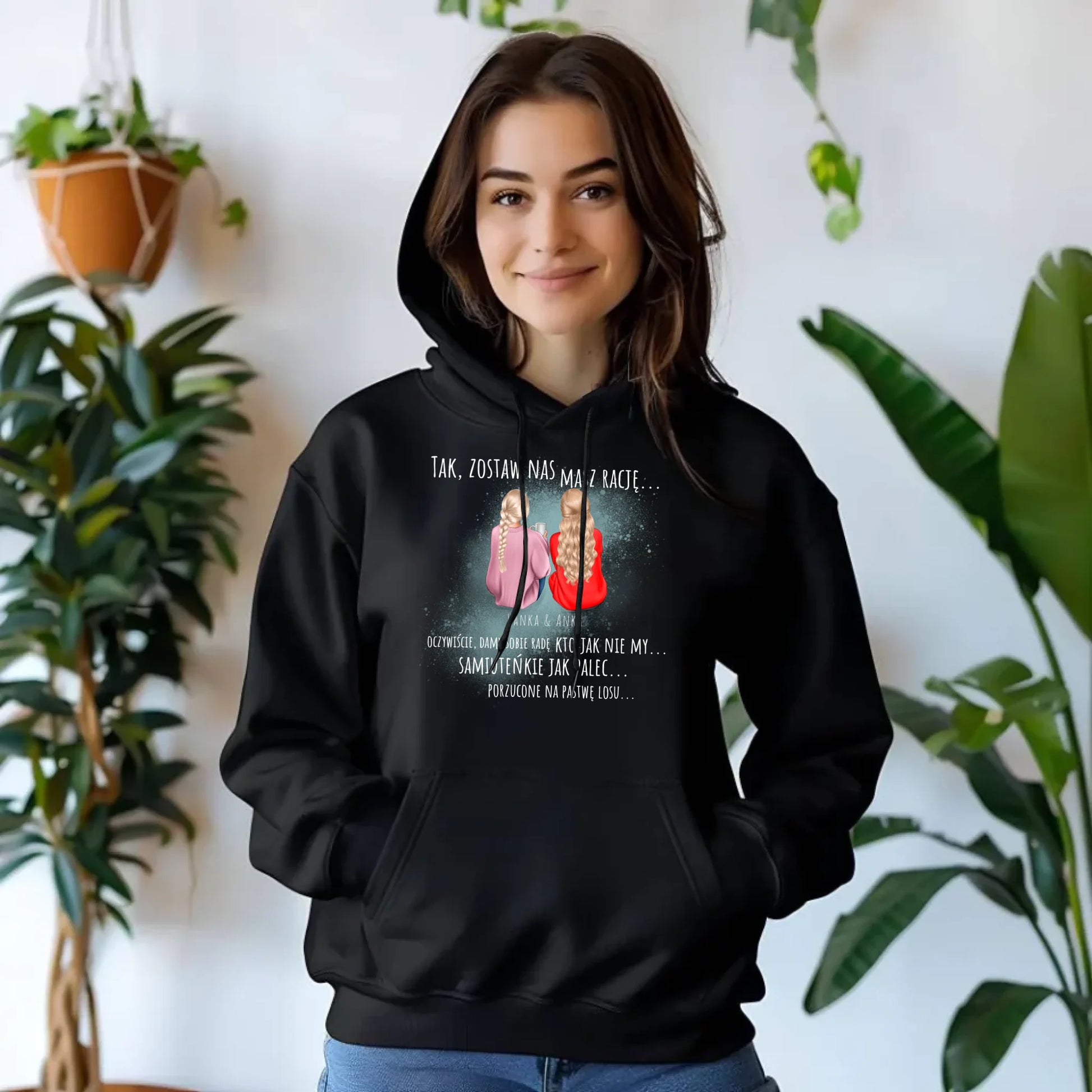 Bluza damska z kapturem na odejście z pracy - prezent do koleżanek - 2-5 osób personalizowana OP16 - StoryCups.pl