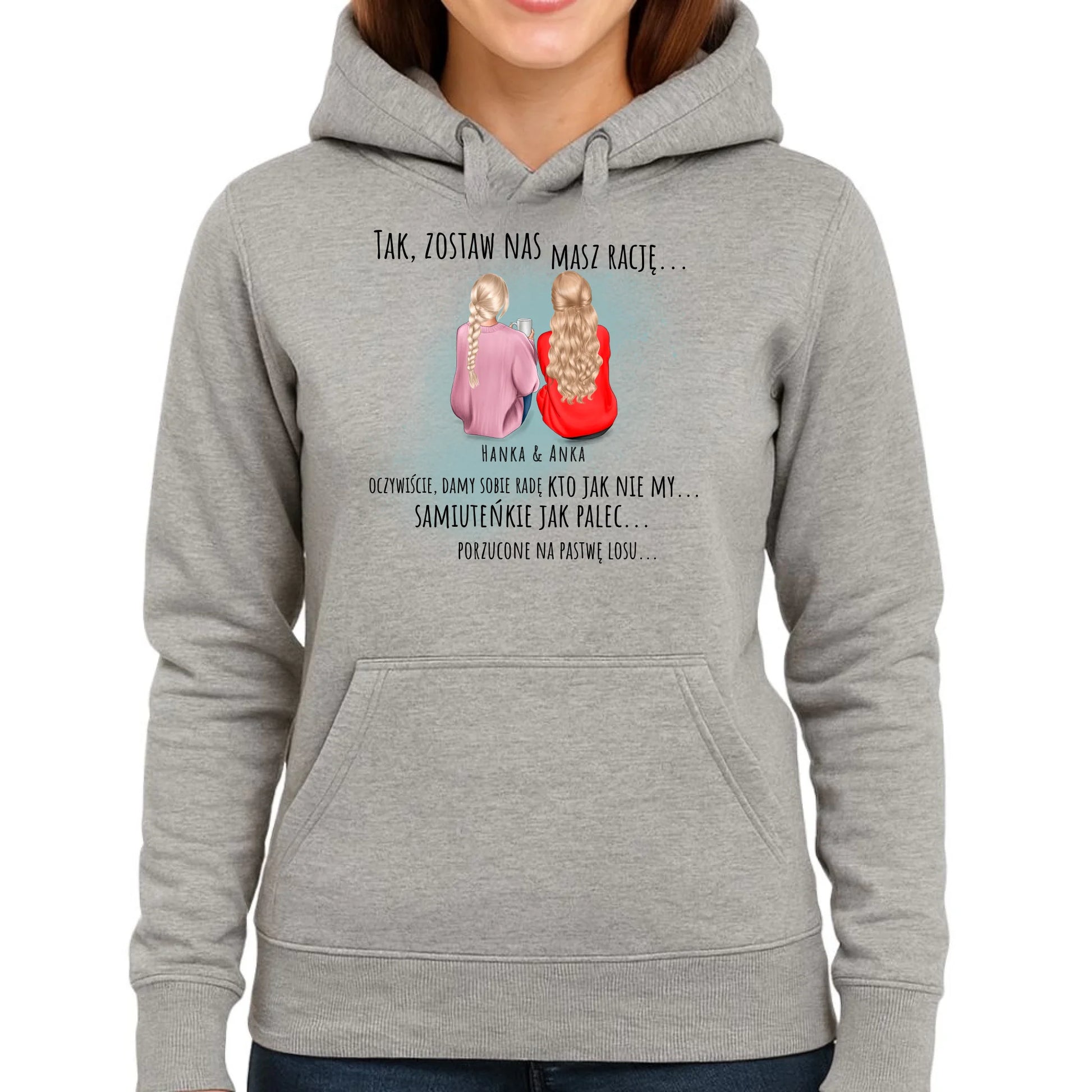 Bluza damska z kapturem na odejście z pracy - prezent do koleżanek - 2-5 osób personalizowana OP16 - StoryCups.pl