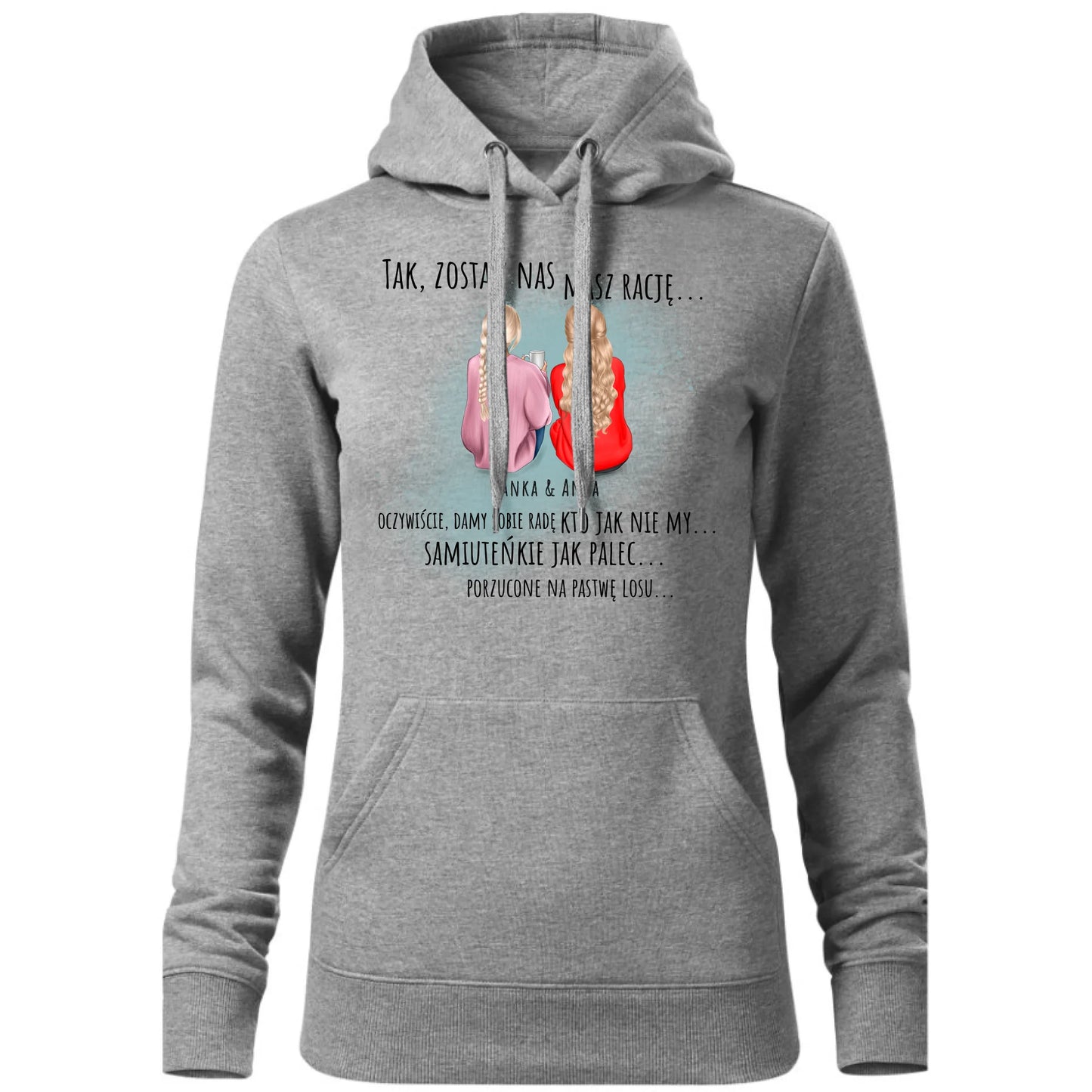 Bluza damska z kapturem na odejście z pracy - prezent do koleżanek - 2-5 osób personalizowana OP16 - StoryCups.pl