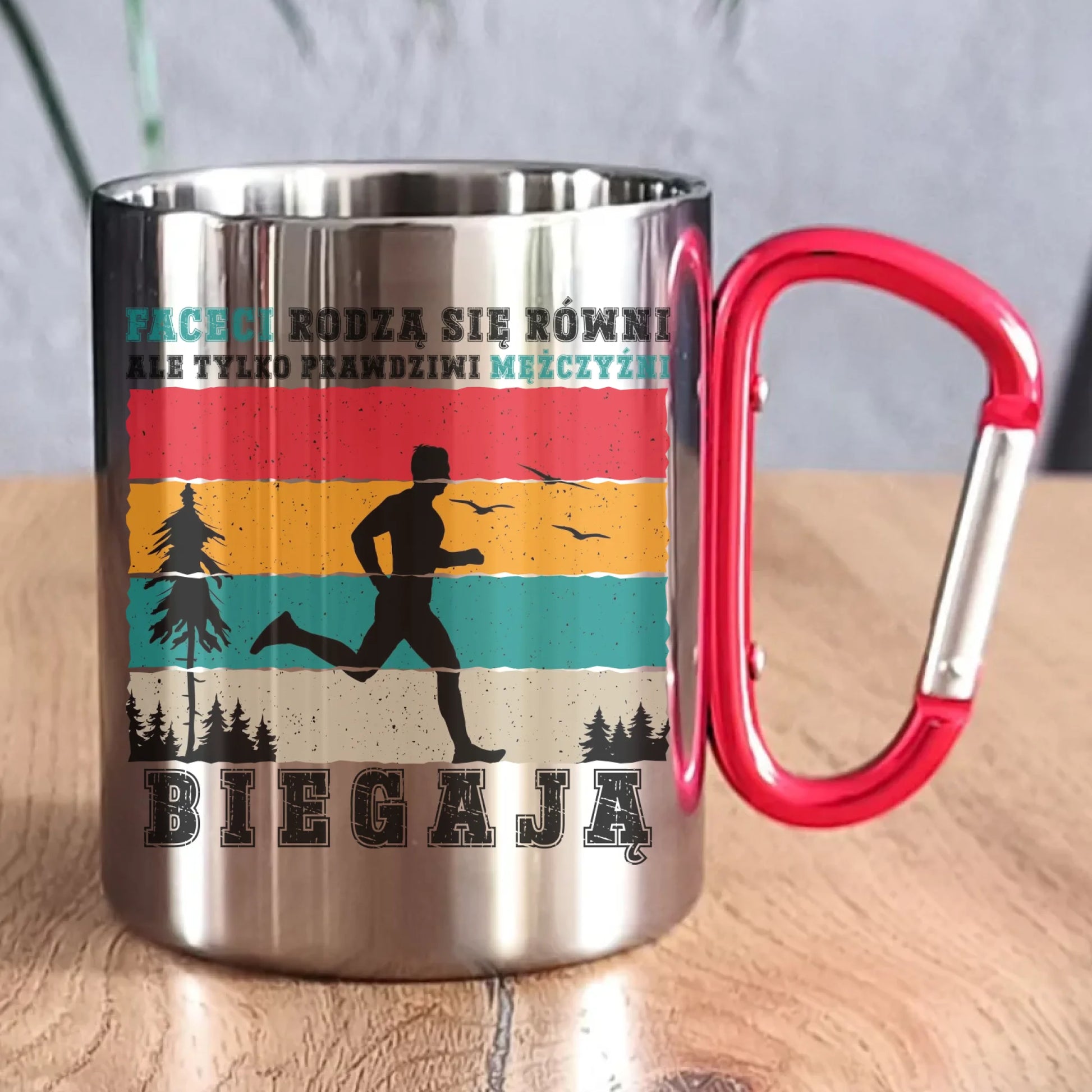 Kubek metalowy dla biegacza - Prawdziwi mężczyźni biegają HB02 - StoryCups.pl