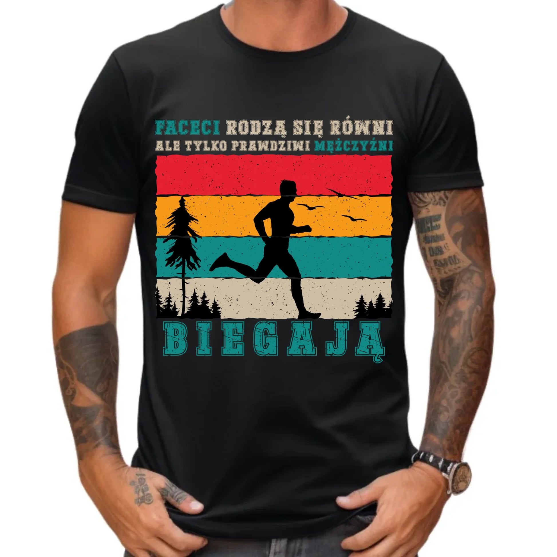 Koszulka męska dla biegacza - Prawdziwi mężczyźni biegają HB02 - StoryCups.pl