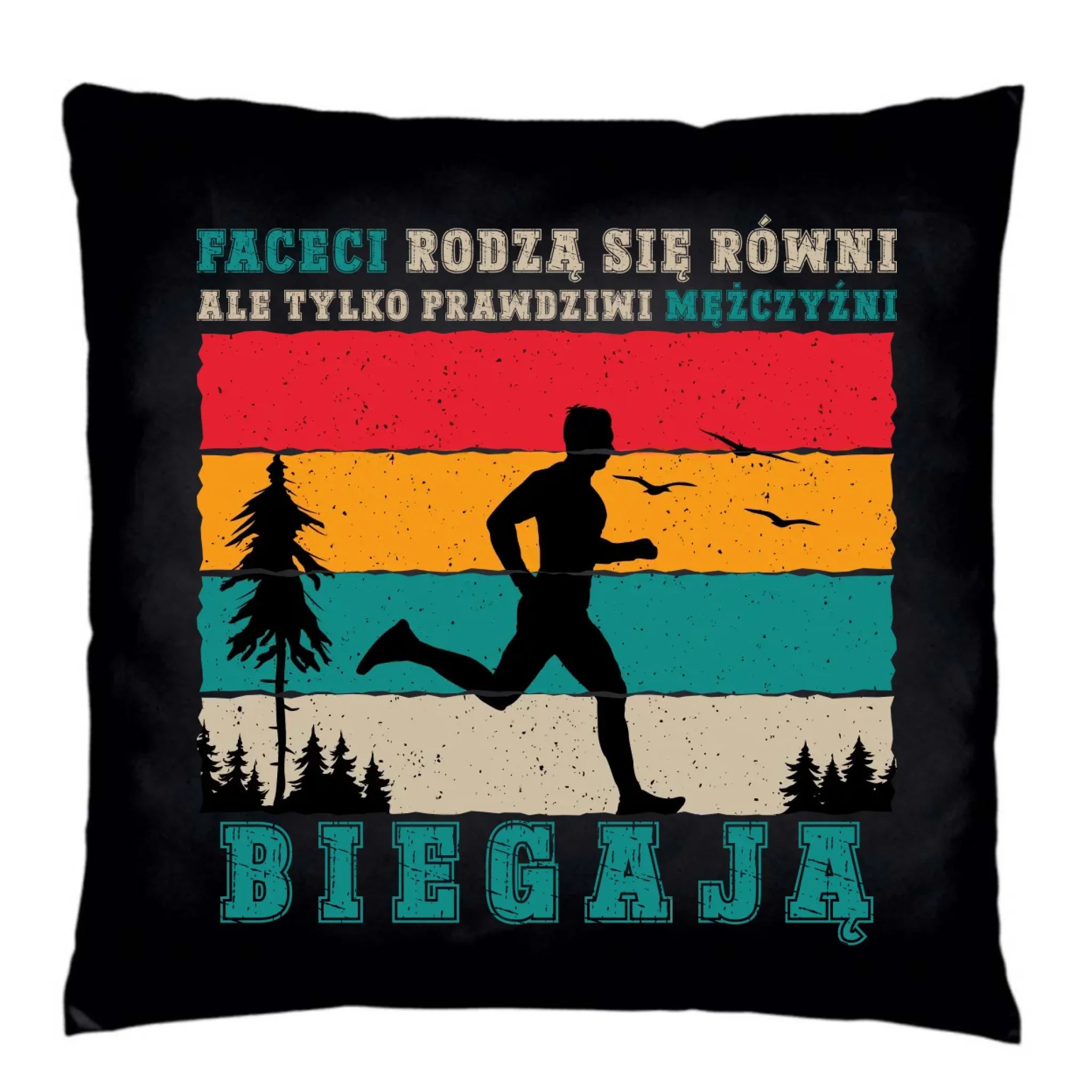 Poduszka dekoracyjna dla biegacza - Prawdziwi mężczyźni biegają HB02 - StoryCups.pl