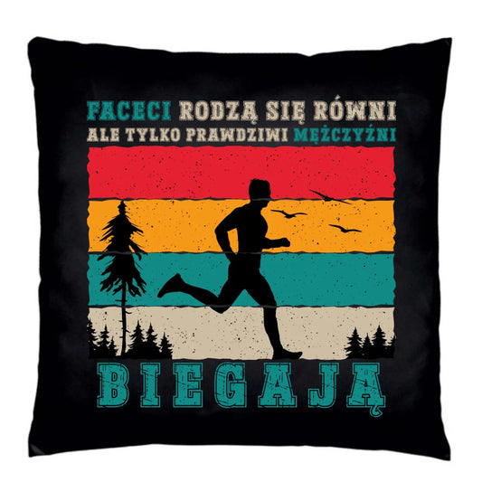 Poduszka dekoracyjna dla biegacza - Prawdziwi mężczyźni biegają HB02