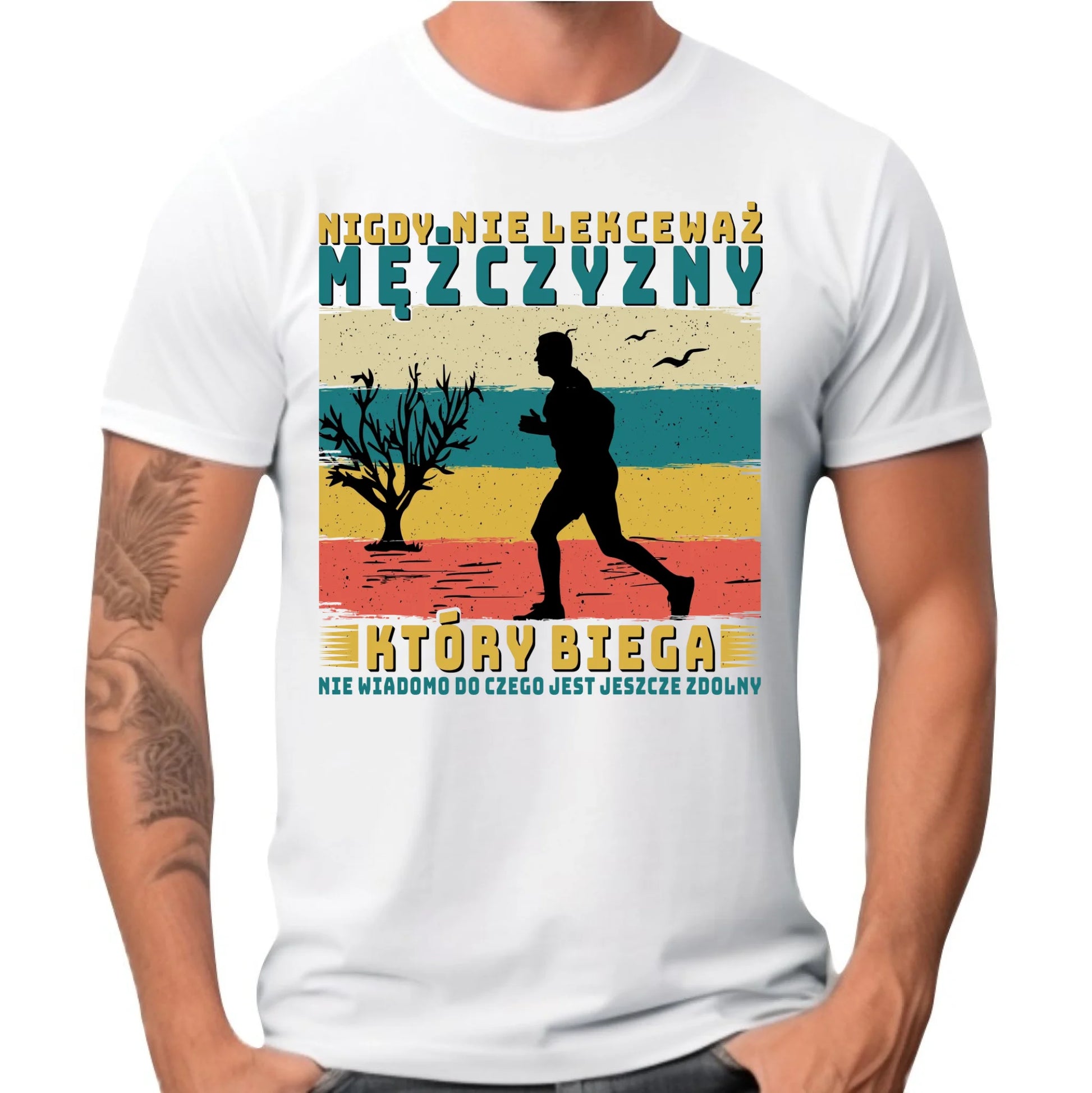 Koszulka męska dla biegacza - Nigdy nie lekceważ HB03 - StoryCups.pl