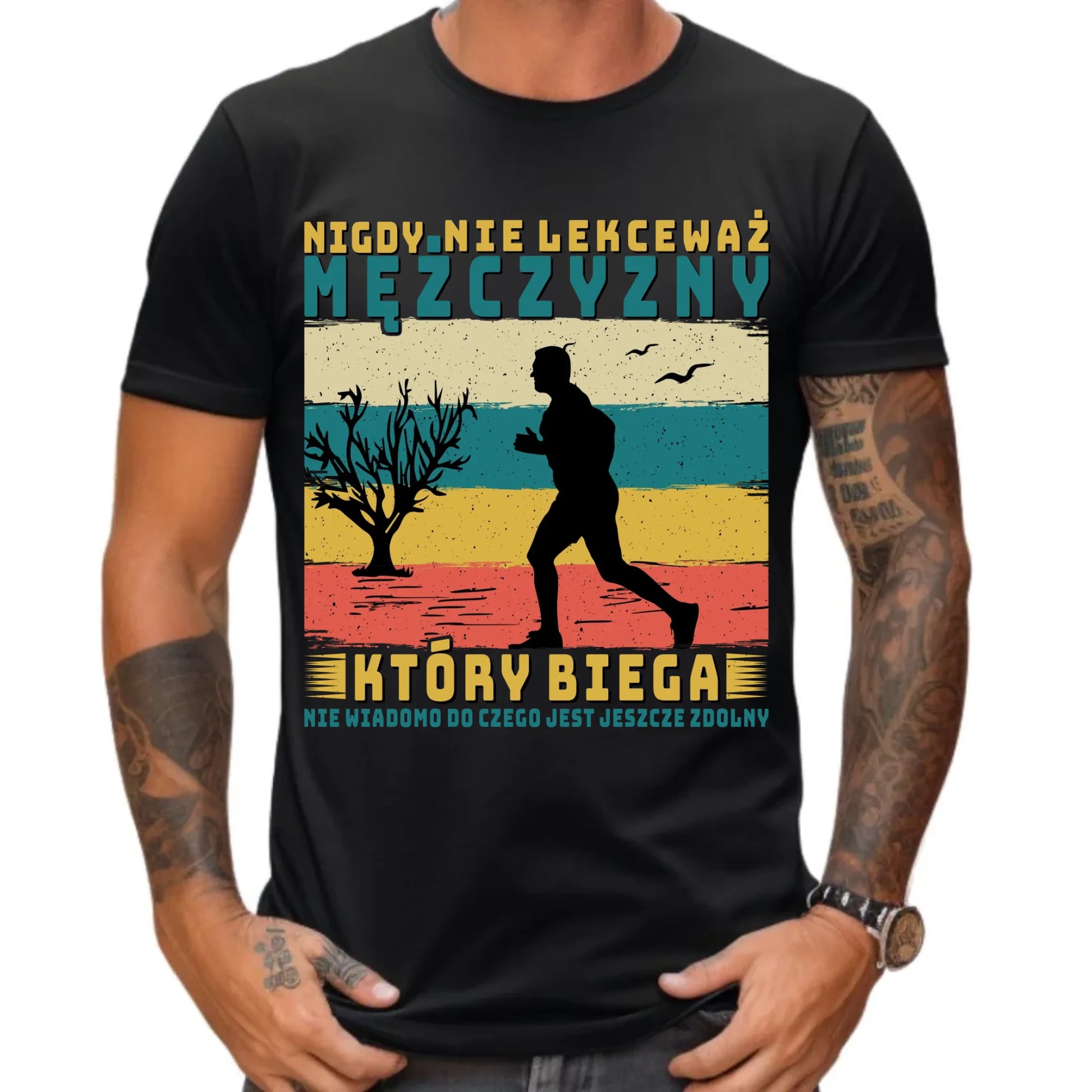Koszulka męska dla biegacza - Nigdy nie lekceważ HB03 - StoryCups.pl
