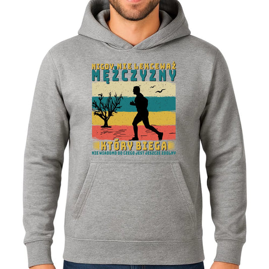 Bluza męska z kapturem dla biegacza - Nigdy nie lekceważ HB03