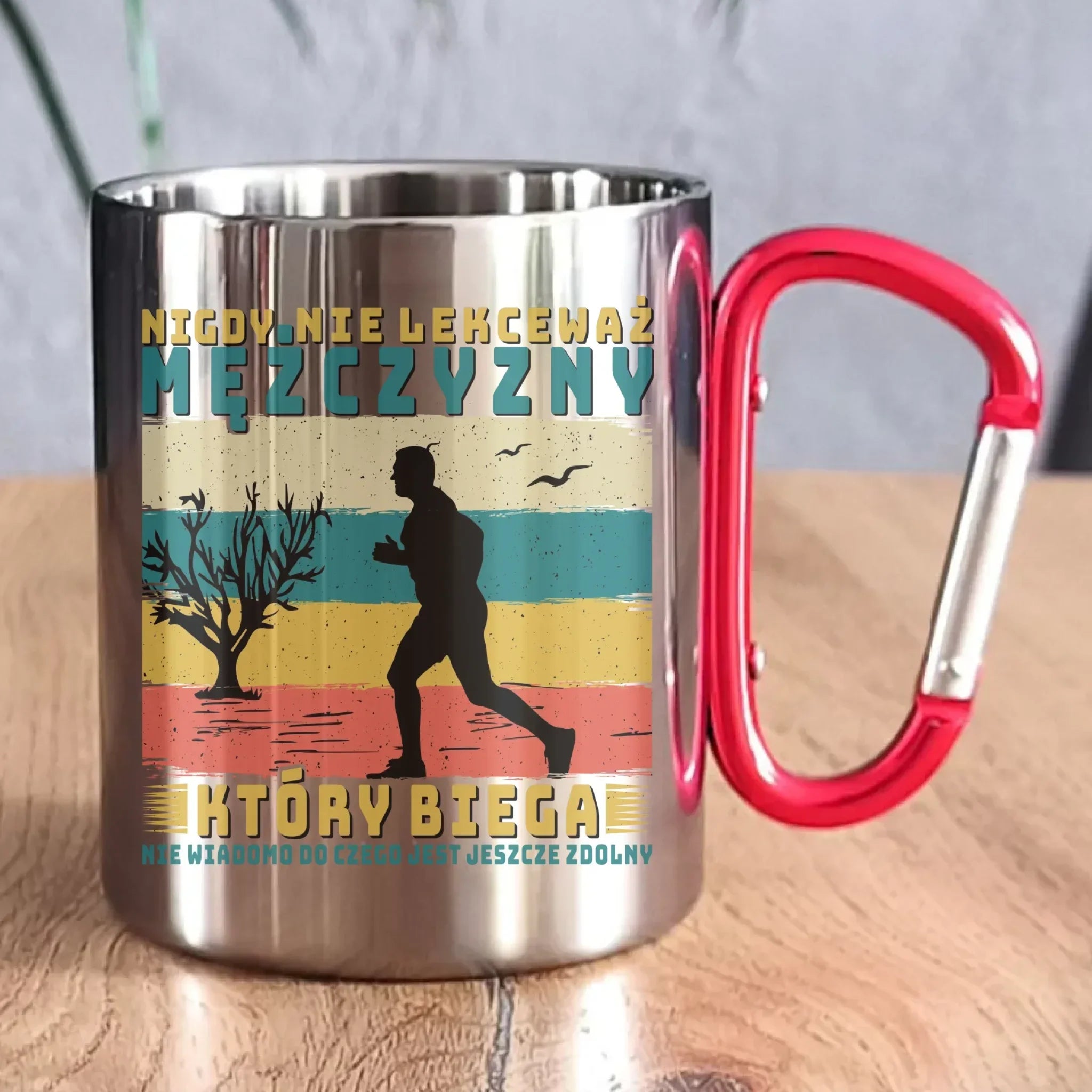 Kubek metalowy dla biegacza - Nigdy nie lekceważ HB03 - StoryCups.pl