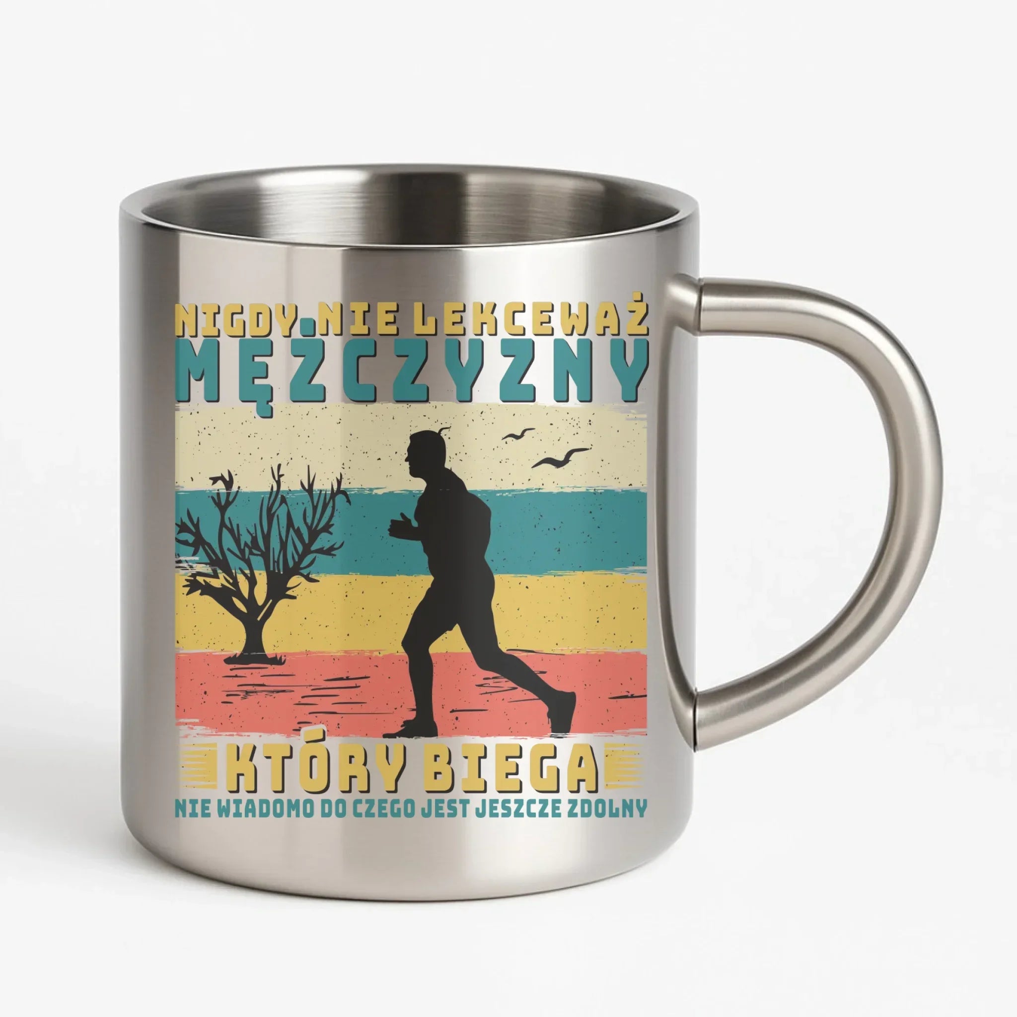 Kubek metalowy dla biegacza - Nigdy nie lekceważ HB03 - StoryCups.pl