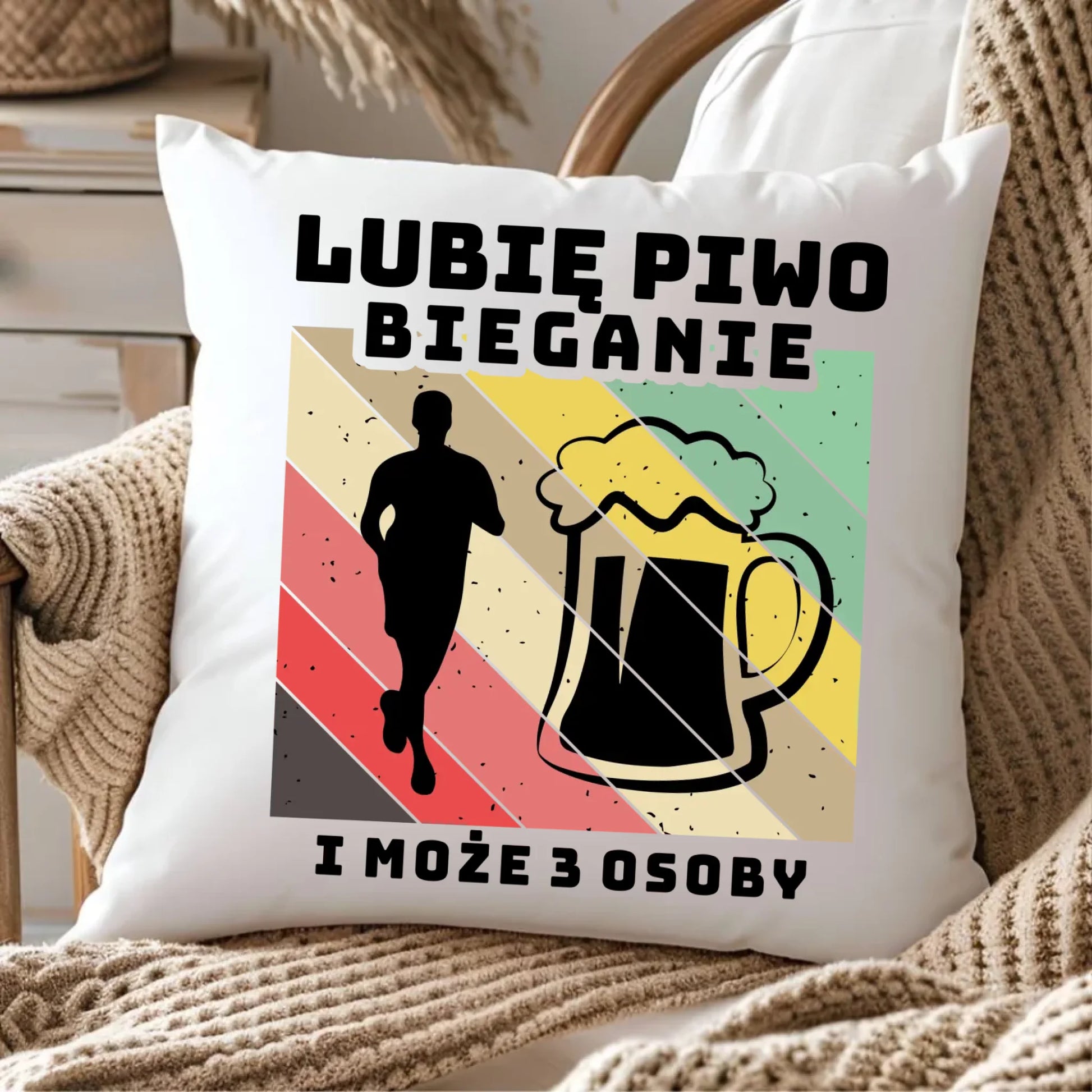 Poduszka dla biegacza - Lubię piwo bieganie HB01 - StoryCups.pl