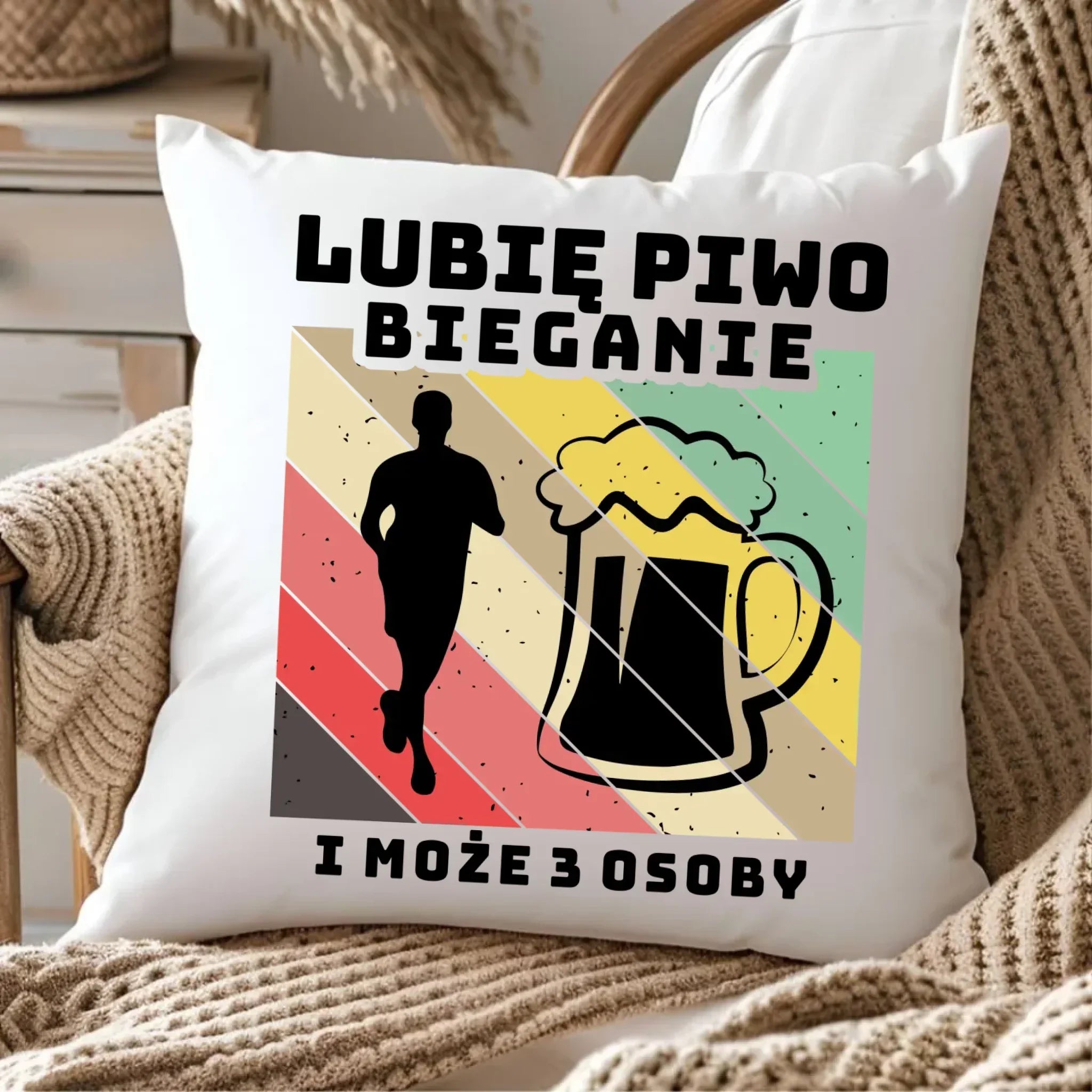 Poduszka dla biegacza - Lubię piwo bieganie HB01 - StoryCups.pl