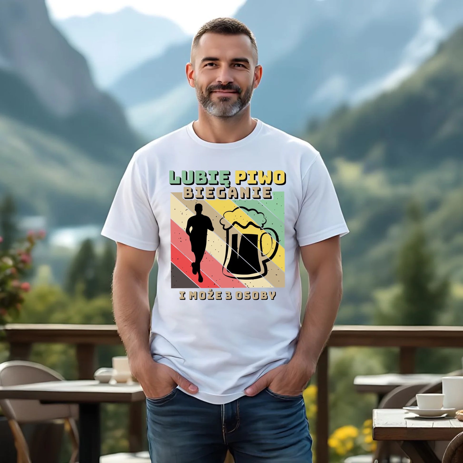Koszulka męska dla biegacza - Lubię piwo bieganie HB01 - StoryCups.pl