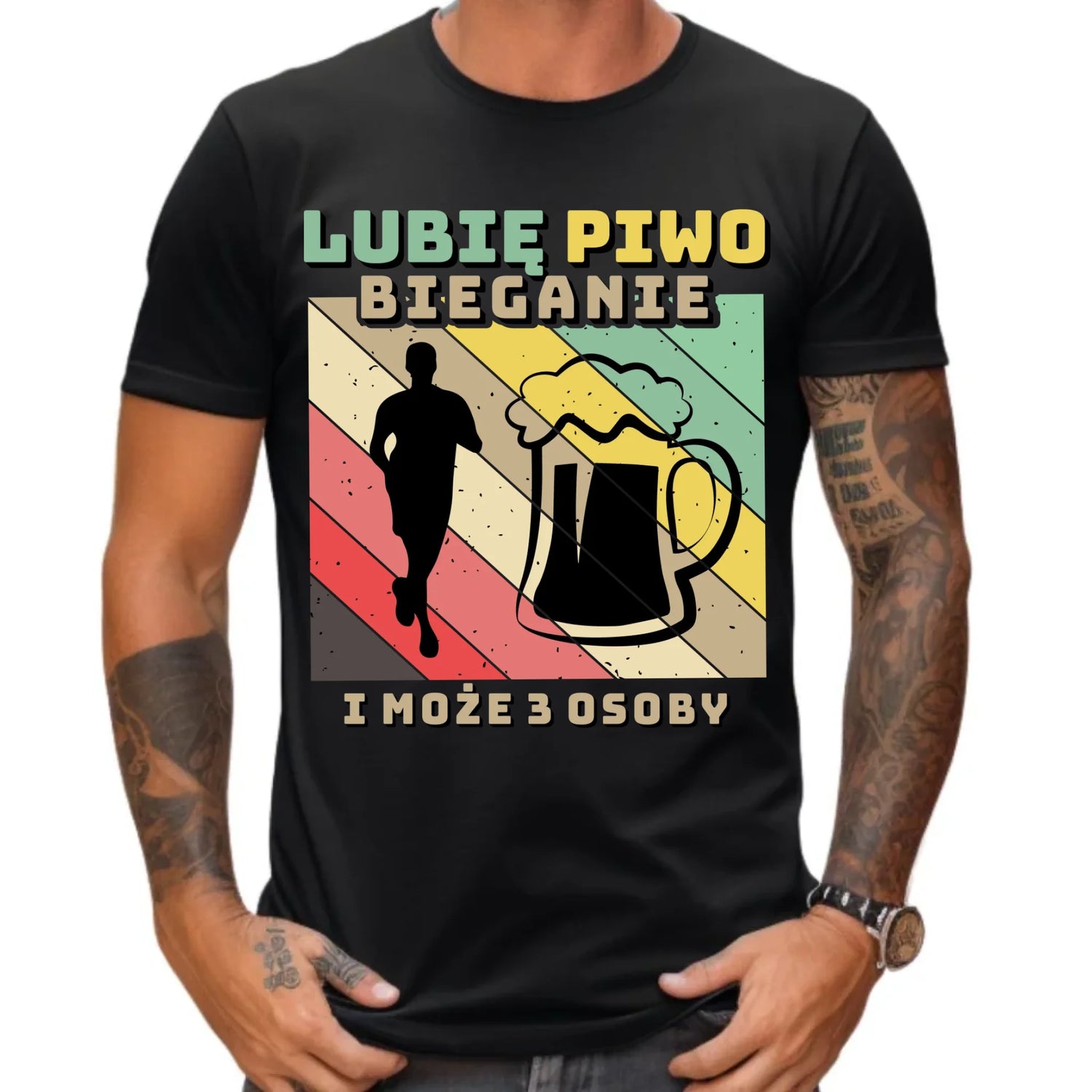 Koszulka męska dla biegacza - Lubię piwo bieganie HB01 - StoryCups.pl