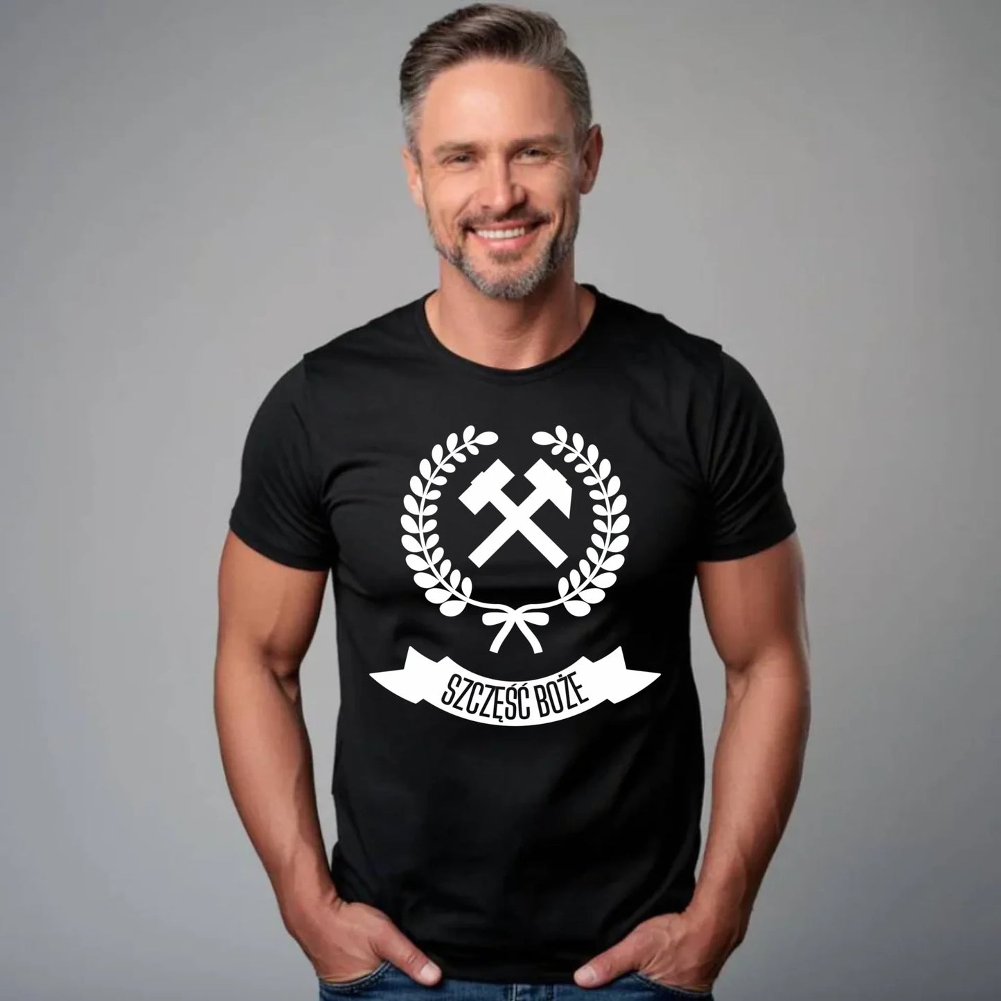 Koszulka męska - prezent dla górnika - Szczęść Boże G02 - StoryCups.pl