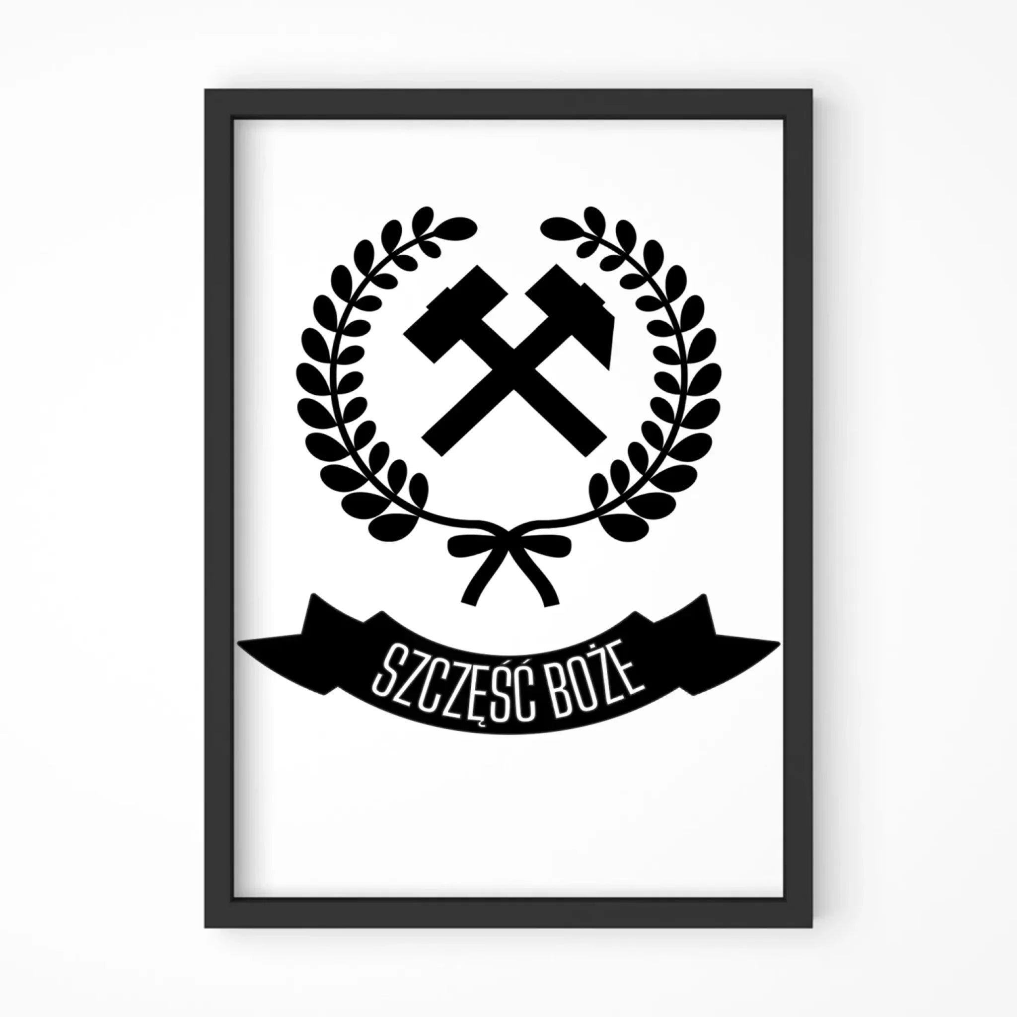 Plakat w ramie - prezent dla górnika - Szczęść Boże G02 - StoryCups.pl