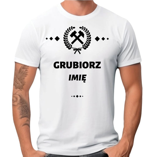 Koszulka męska - prezent dla górnika - Grubiorz - personalizowana G03