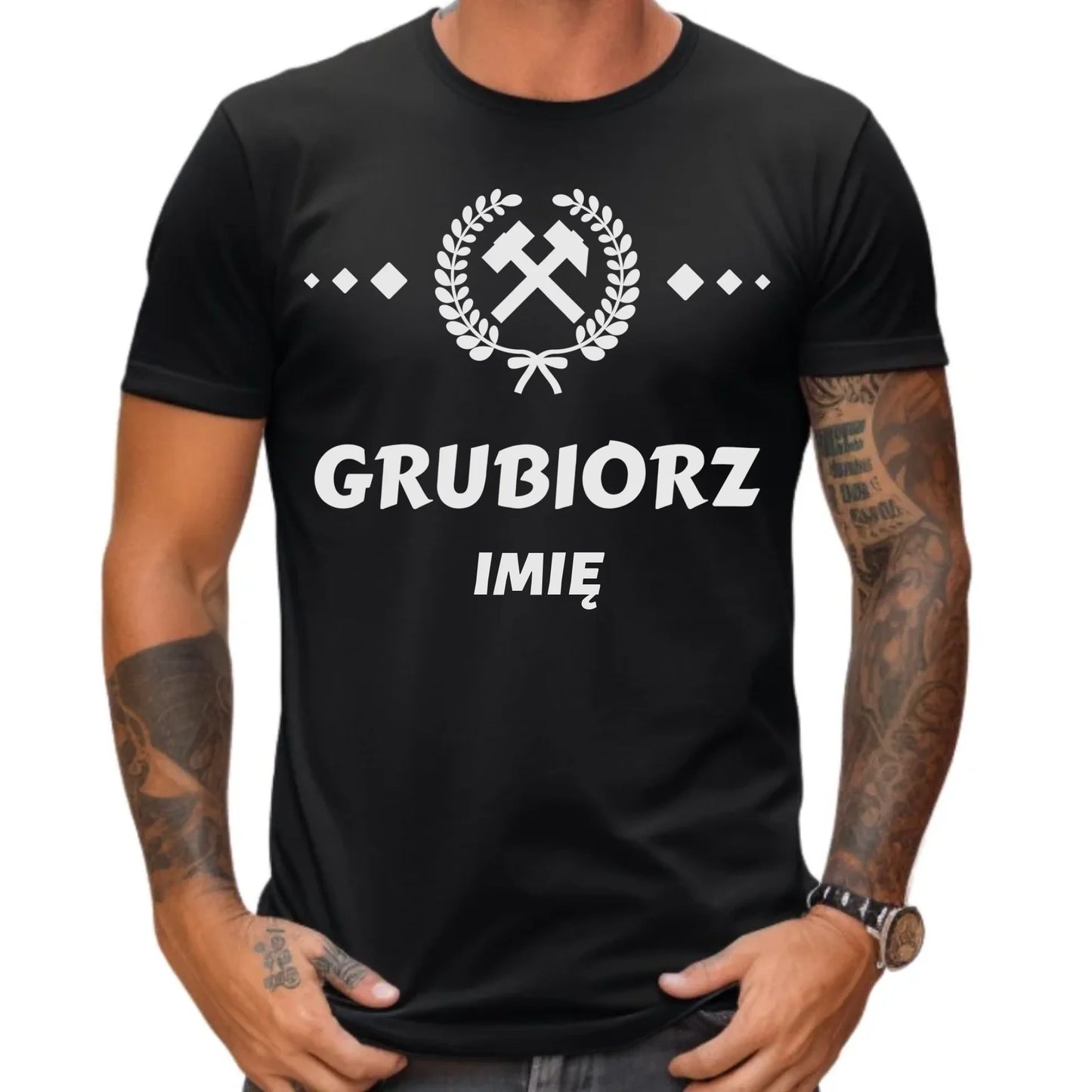 Koszulka męska - prezent dla górnika - Grubiorz - personalizowana G03 - StoryCups.pl