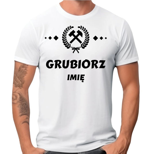 Koszulka męska - prezent dla górnika - Grubiorz - personalizowana G03 - StoryCups.pl