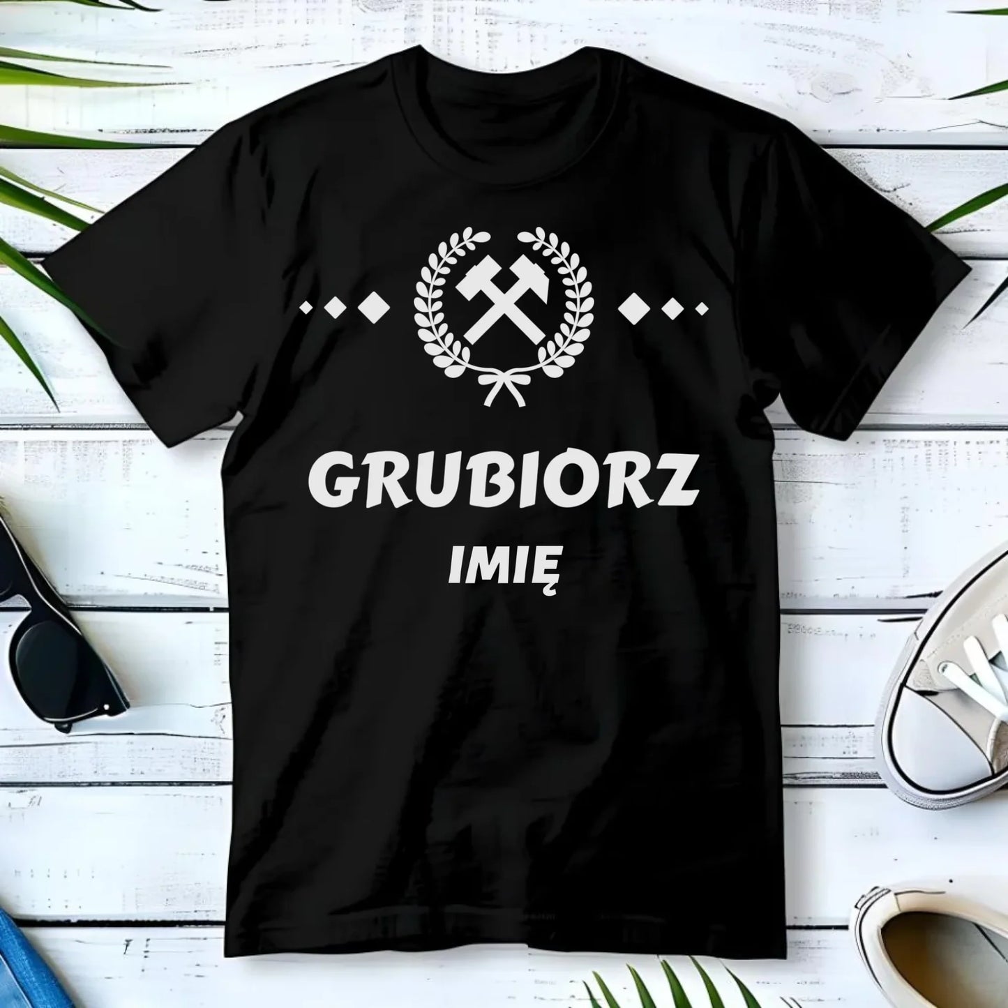 Koszulka męska - prezent dla górnika - Grubiorz - personalizowana G03 - StoryCups.pl