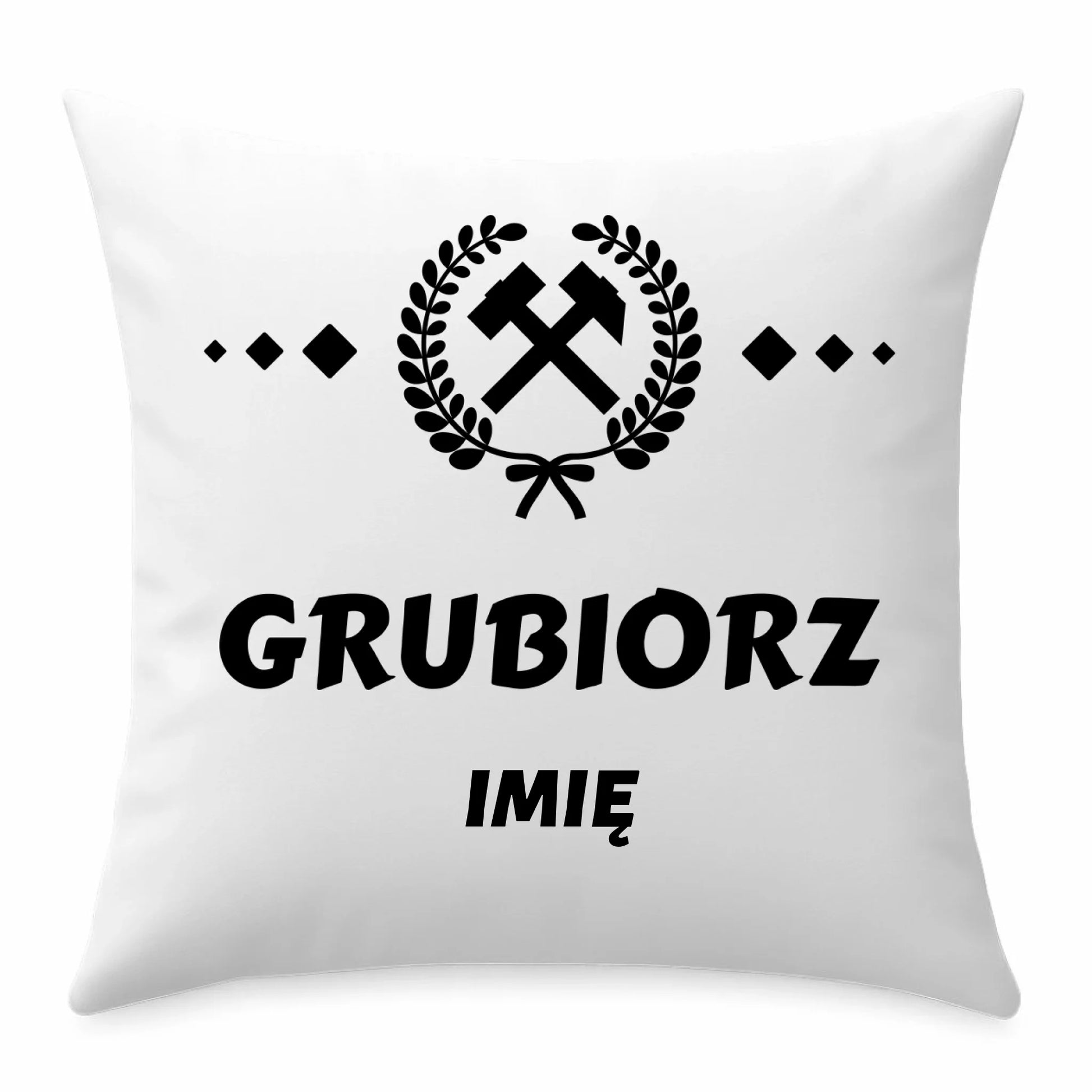 Poduszka - prezent dla górnika - Grubiorz - personalizowana G03 - StoryCups.pl