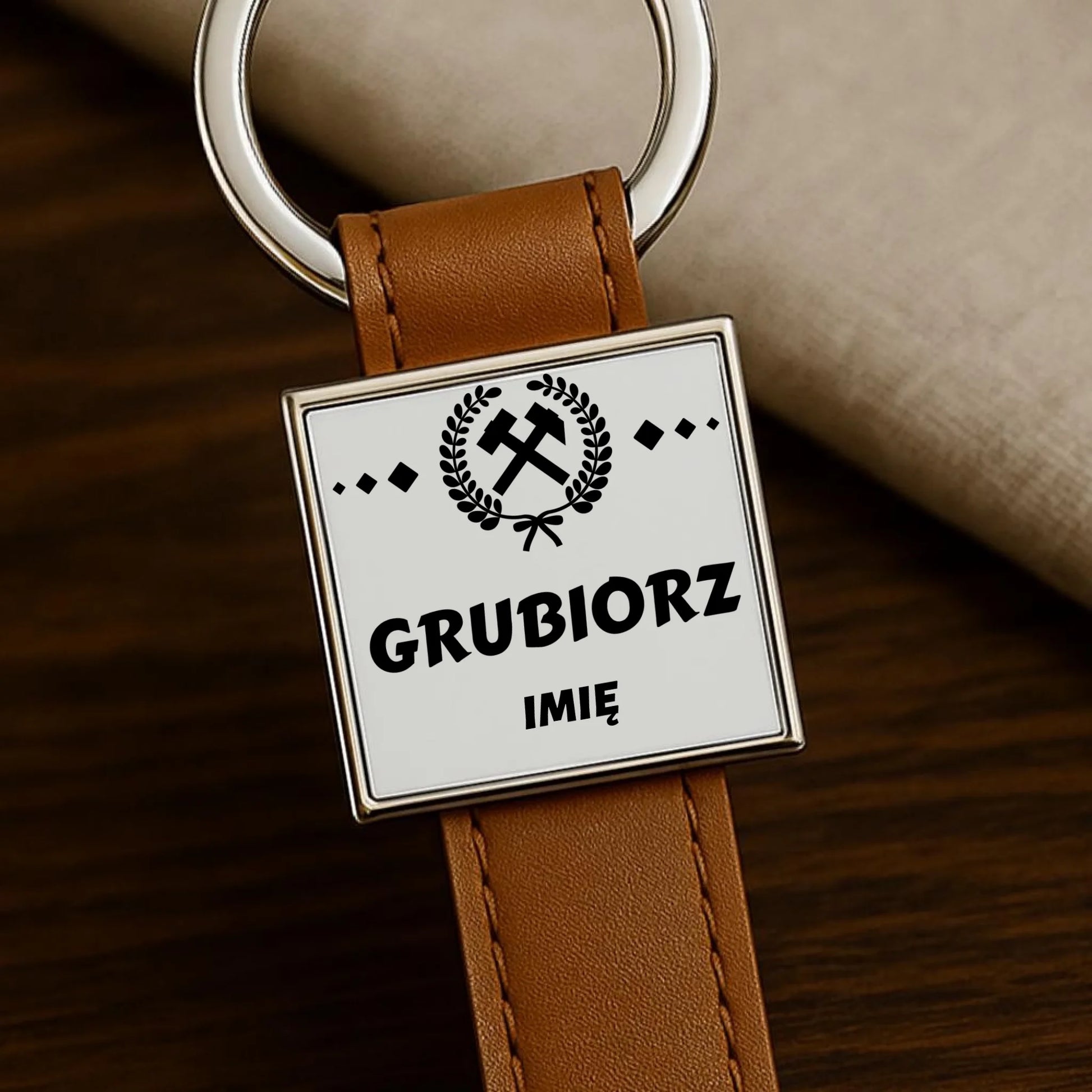 Brelok - prezent dla górnika - Grubiorz - personalizowany G03 - StoryCups.pl