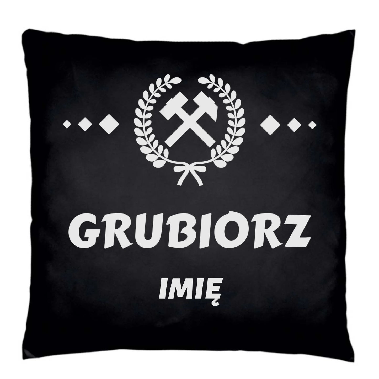 Poduszka dekoracyjna - prezent dla górnika - Grubiorz - personalizowana G03 - StoryCups.pl