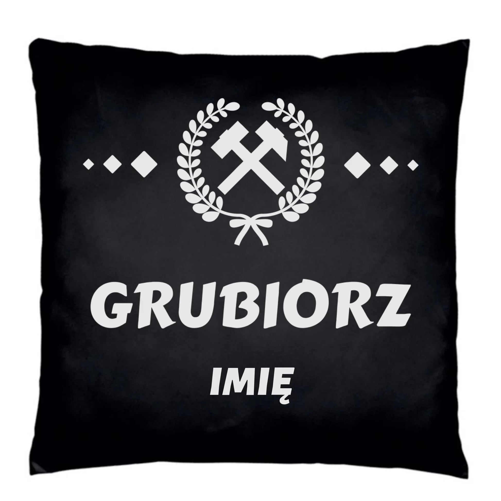Poduszka dekoracyjna - prezent dla górnika - Grubiorz - personalizowana G03 - StoryCups.pl