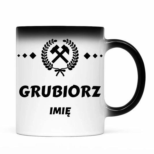 Kubek magiczny - prezent dla górnika - Grubiorz - personalizowany G03 - StoryCups.pl