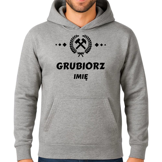 Bluza męska z kapturem - prezent dla górnika - Grubiorz - personalizowana G03 - StoryCups.pl