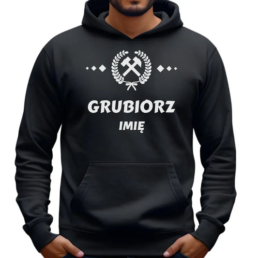 Bluza męska z kapturem - prezent dla górnika - Grubiorz - personalizowana G03 - StoryCups.pl