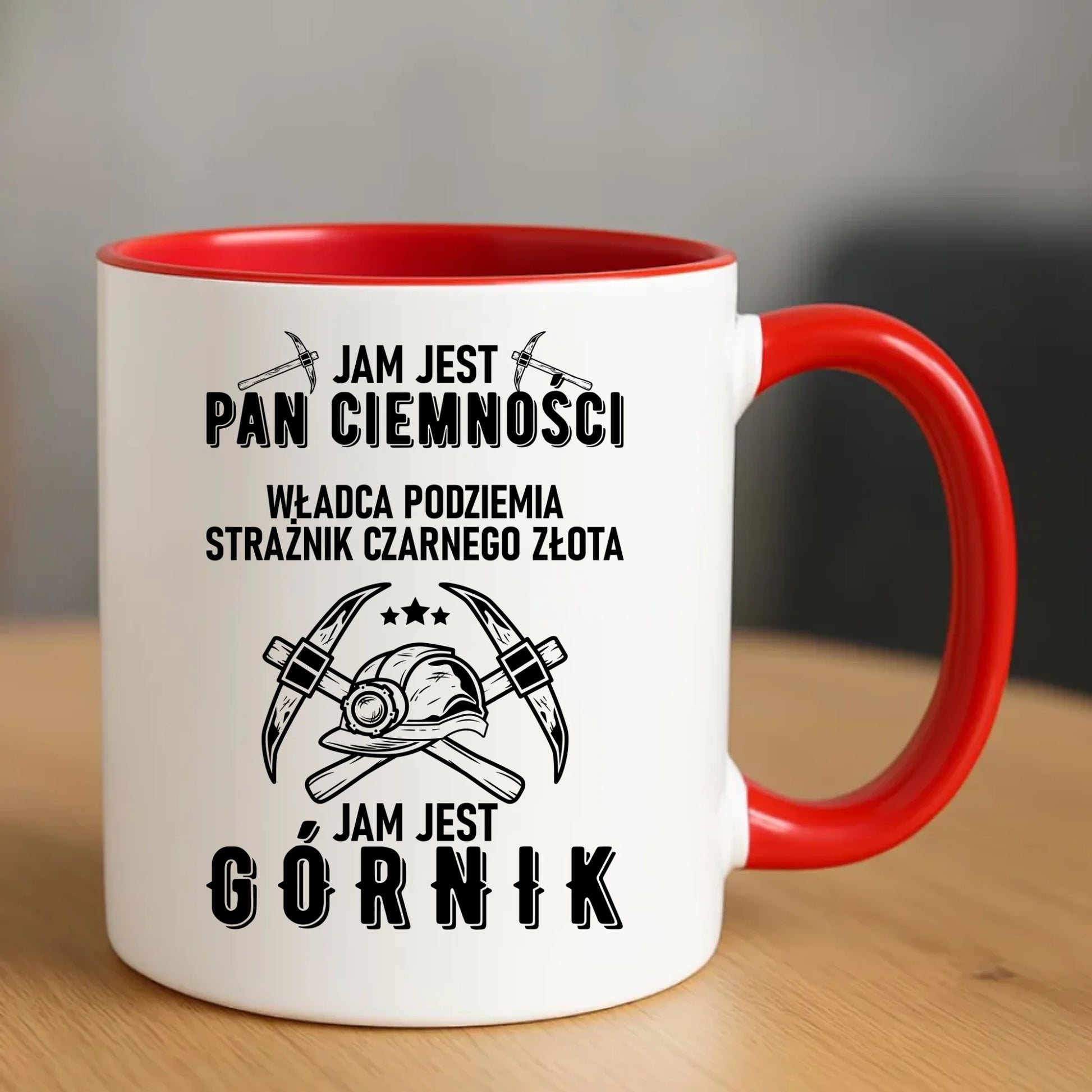Kubek - prezent dla górnika - Pan ciemności jam jest górnik G04 - StoryCups.pl