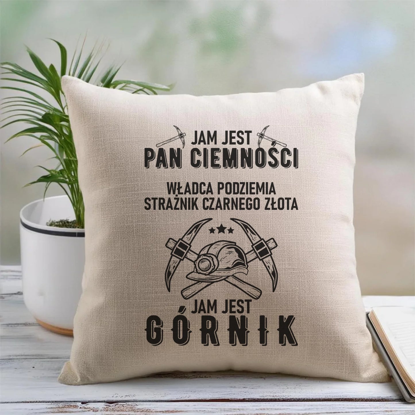 Poduszka - prezent dla górnika - Pan ciemności jam jest górnik G04 - StoryCups.pl