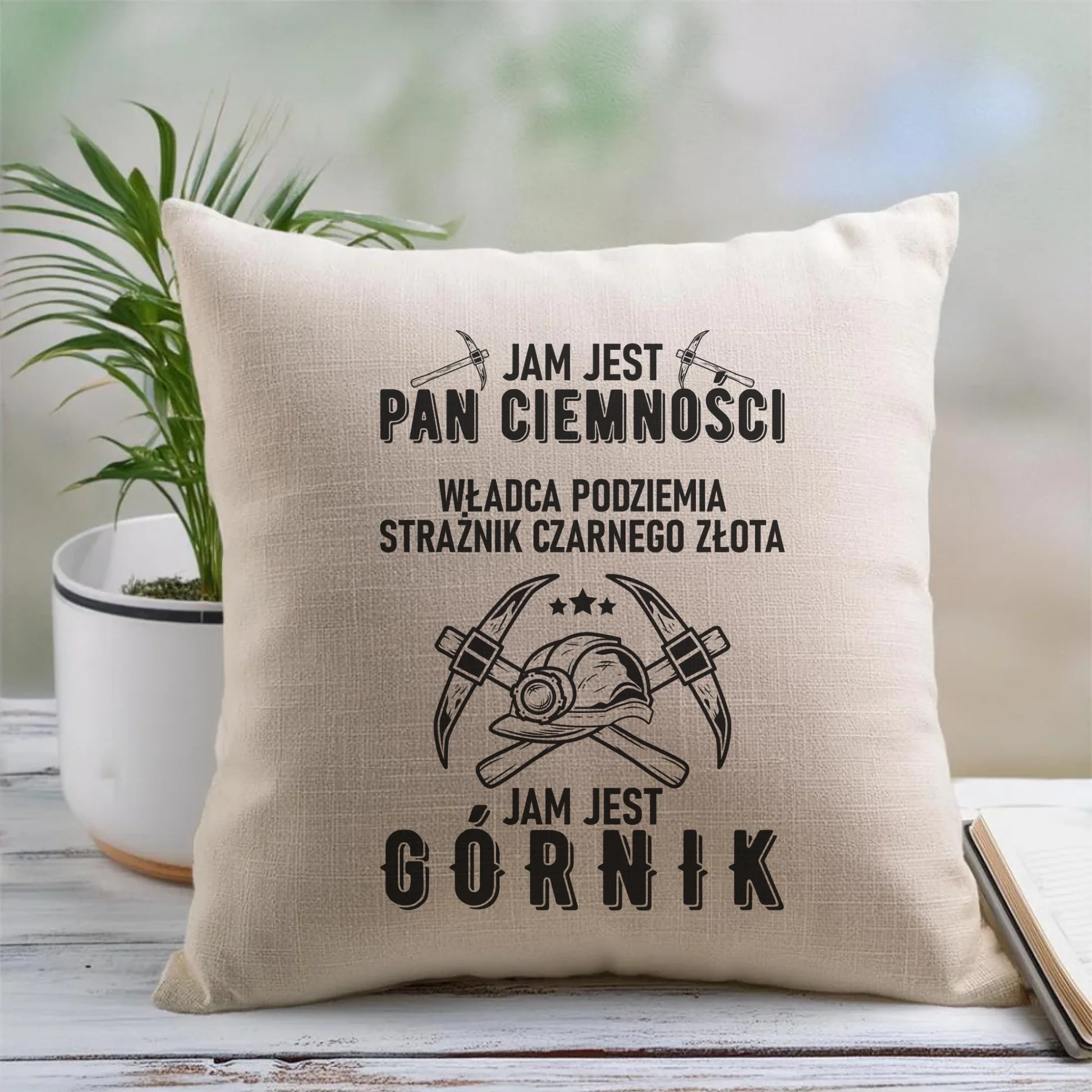 Poduszka - prezent dla górnika - Pan ciemności jam jest górnik G04 - StoryCups.pl