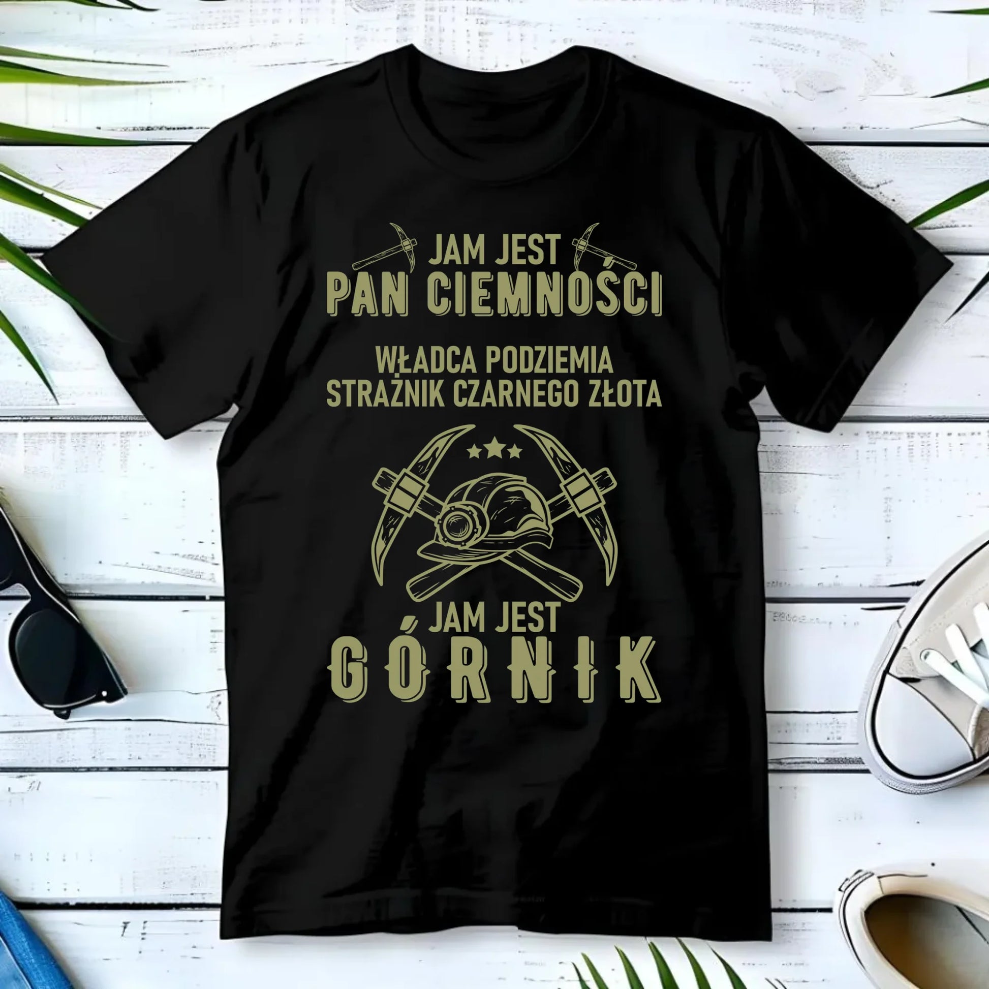 Koszulka męska - prezent dla górnika - Pan ciemności jam jest górnik G04 - StoryCups.pl