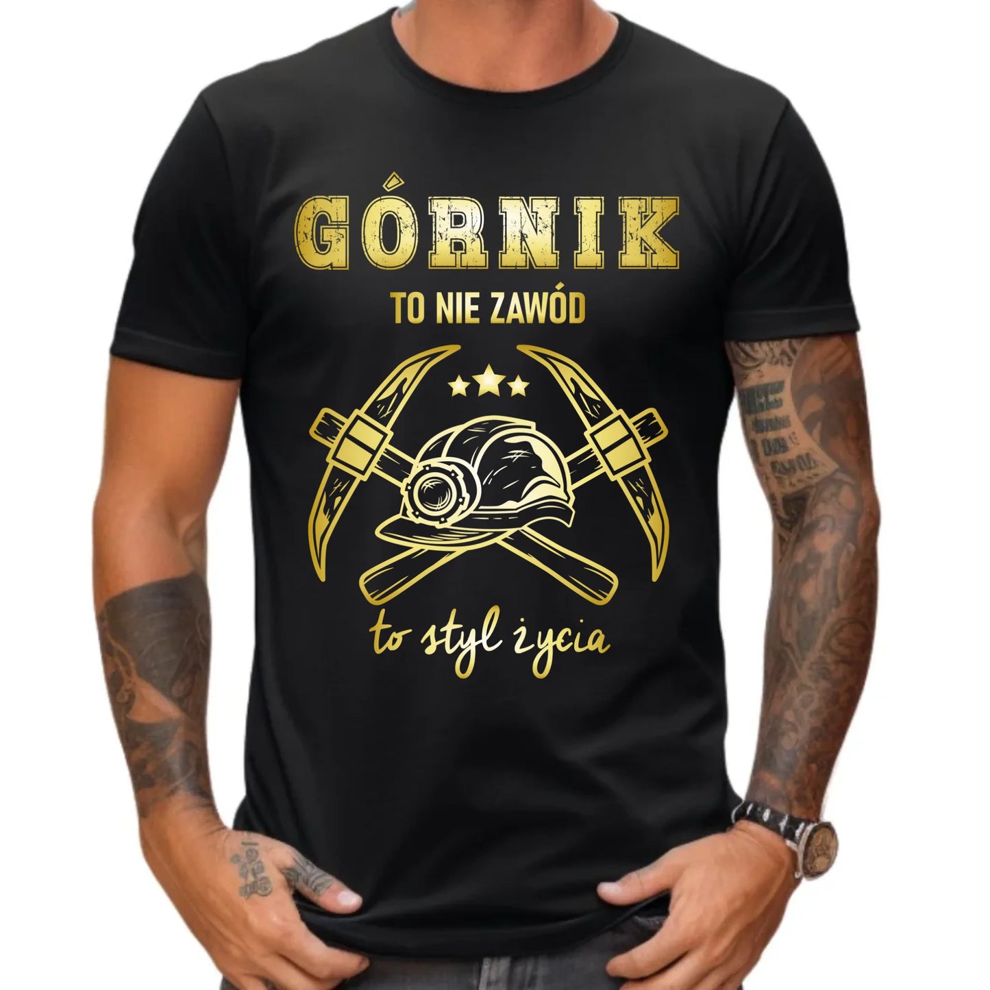 Koszulka męska - prezent dla górnika - Górnik to nie zawód to styl życia G05 - StoryCups.pl