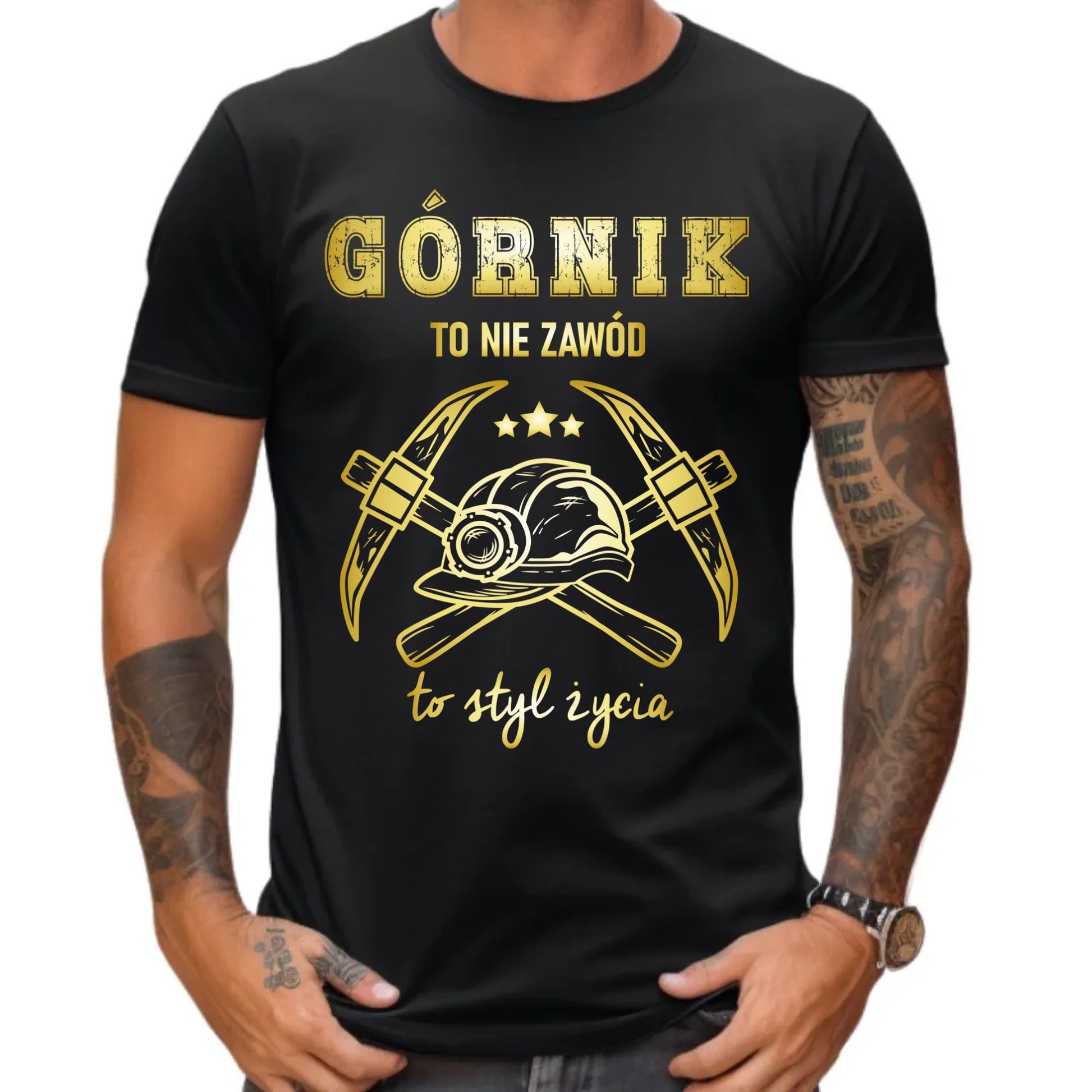 Koszulka męska - prezent dla górnika - Górnik to nie zawód to styl życia G05 - StoryCups.pl