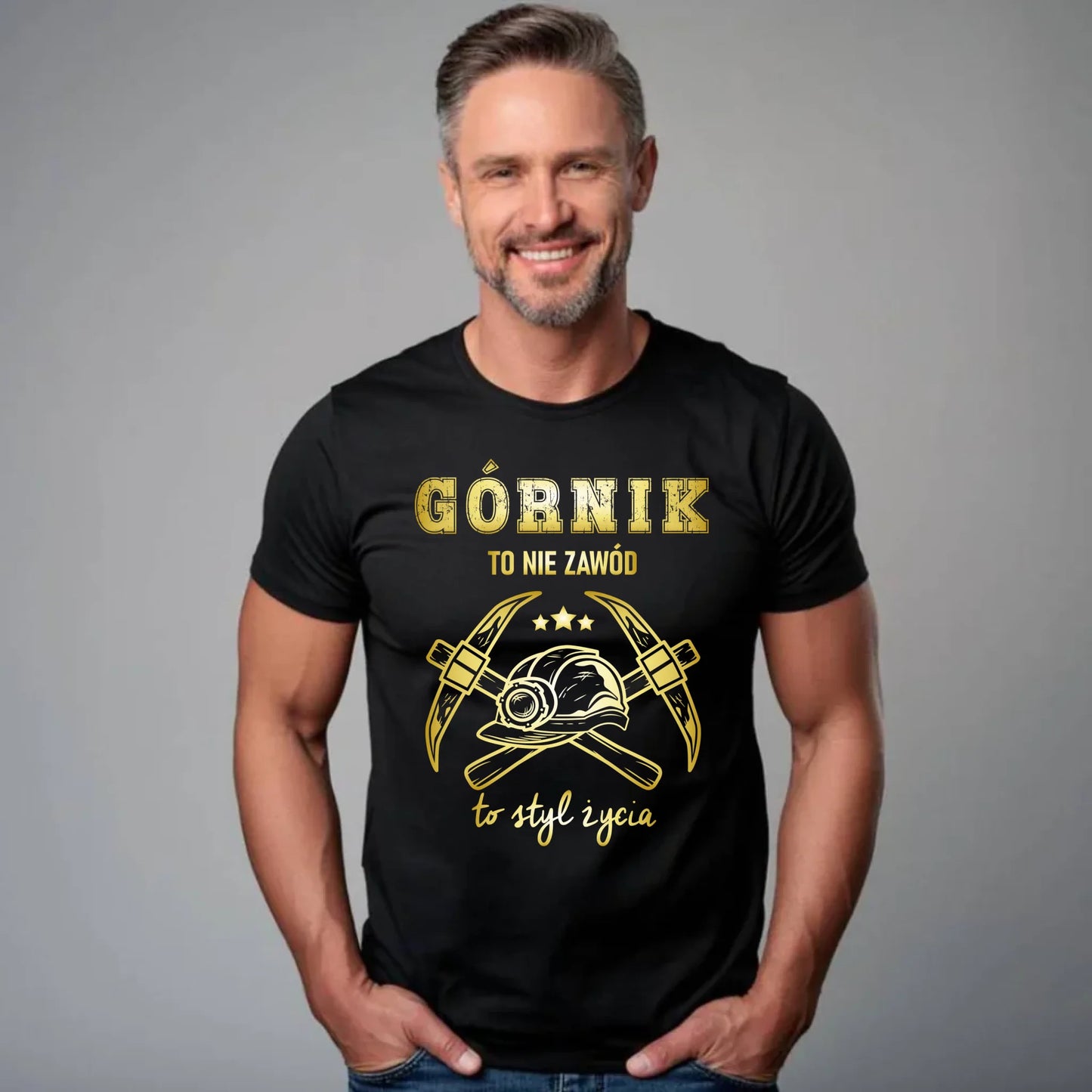 Koszulka męska - prezent dla górnika - Górnik to nie zawód to styl życia G05 - StoryCups.pl