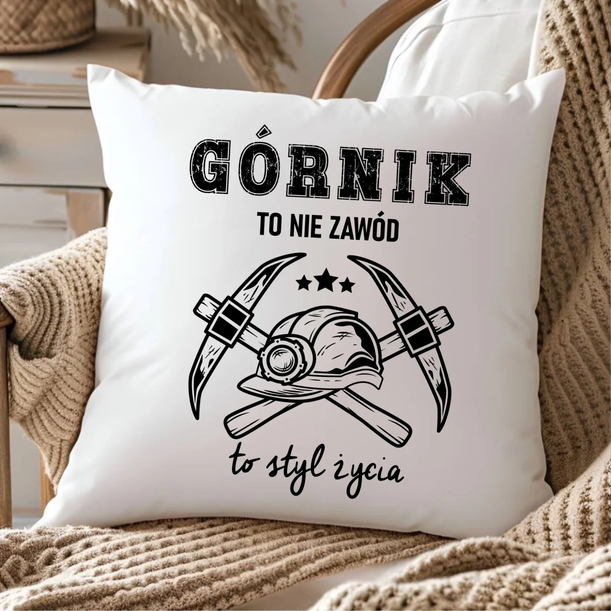 Poduszka - prezent dla górnika - Górnik to nie zawód to styl życia G05 - StoryCups.pl