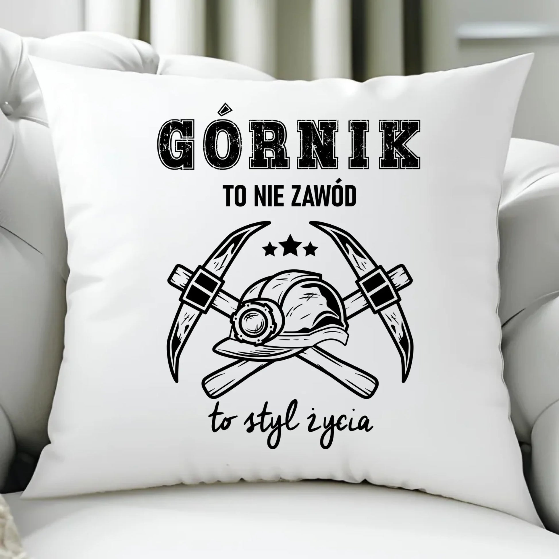 Poduszka - prezent dla górnika - Górnik to nie zawód to styl życia G05 - StoryCups.pl