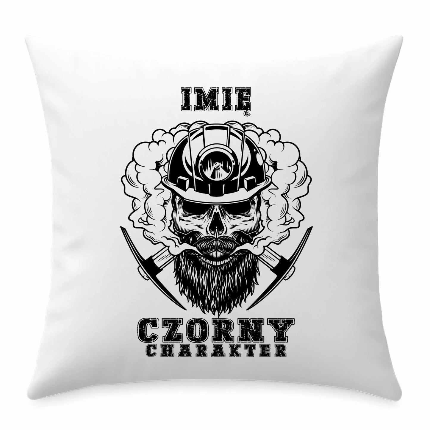 Poduszka - prezent dla górnika - Czorny charakter - personalizowana G06 - StoryCups.pl
